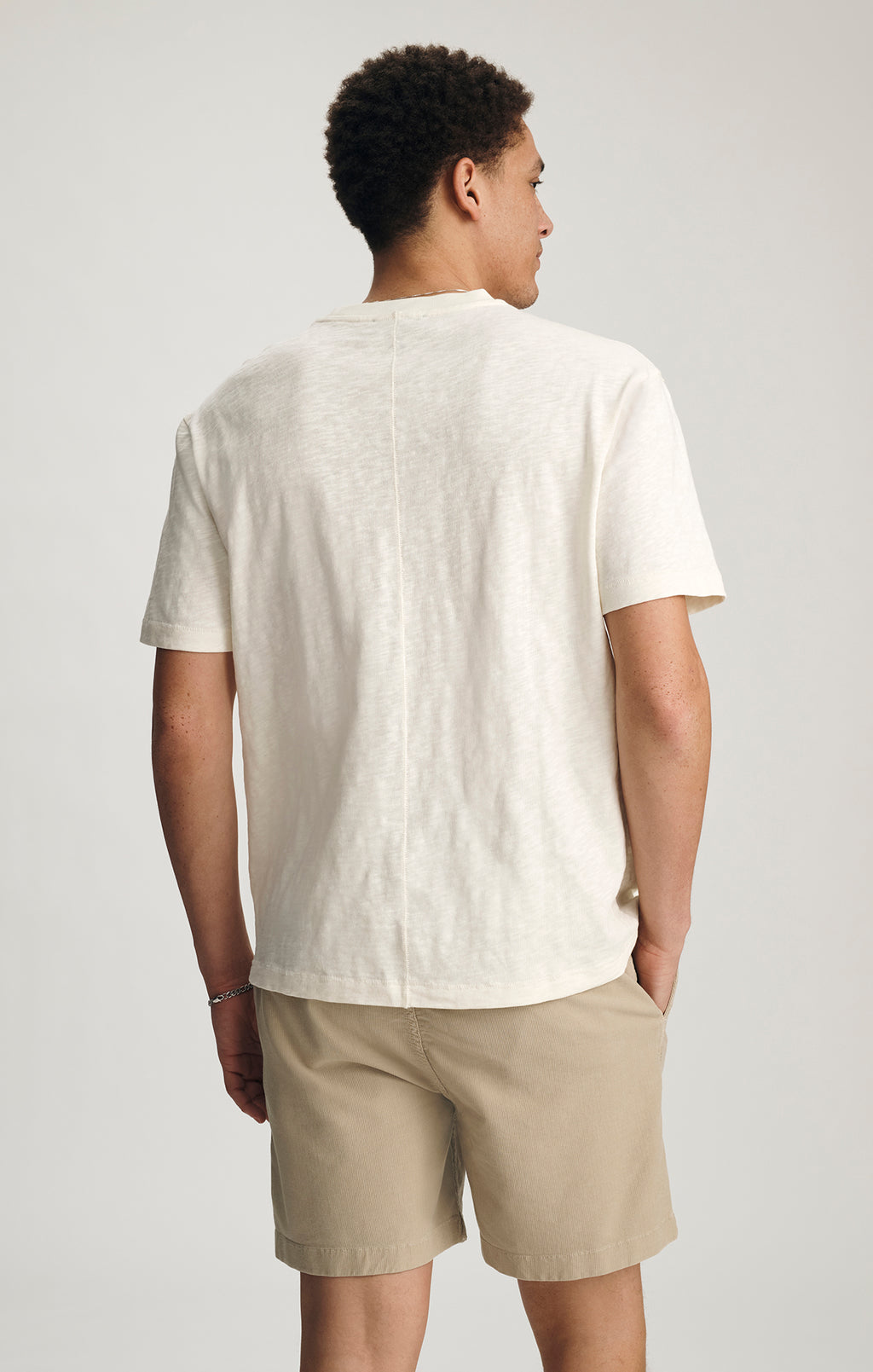 SLUB CREW NECK T-SHIRT IN VANILLA ICE - Mavi Jeans