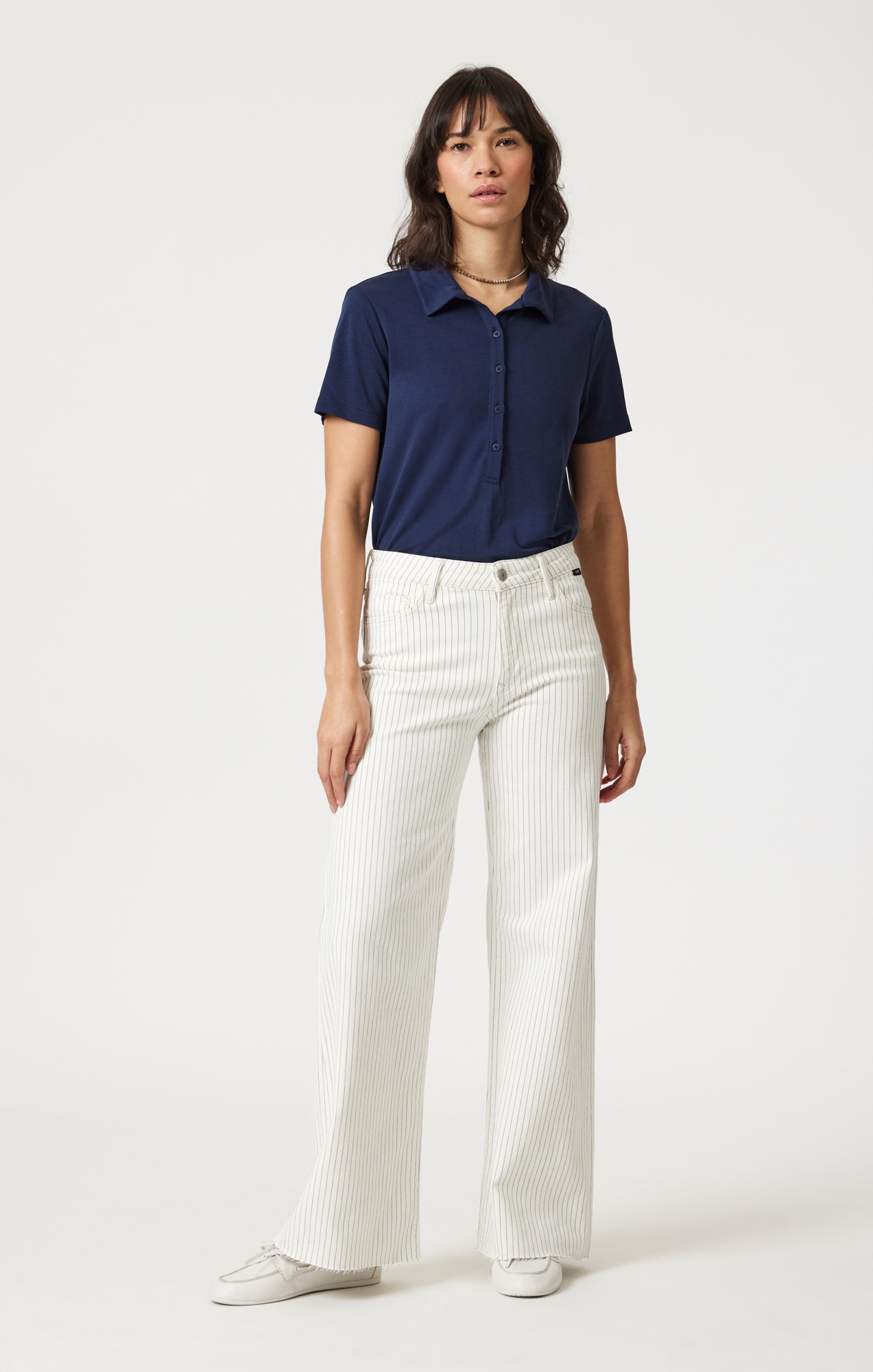PALOMA WIDE LEG IN OFF-WHITE STRIPE DENIM - Mavi Jeans