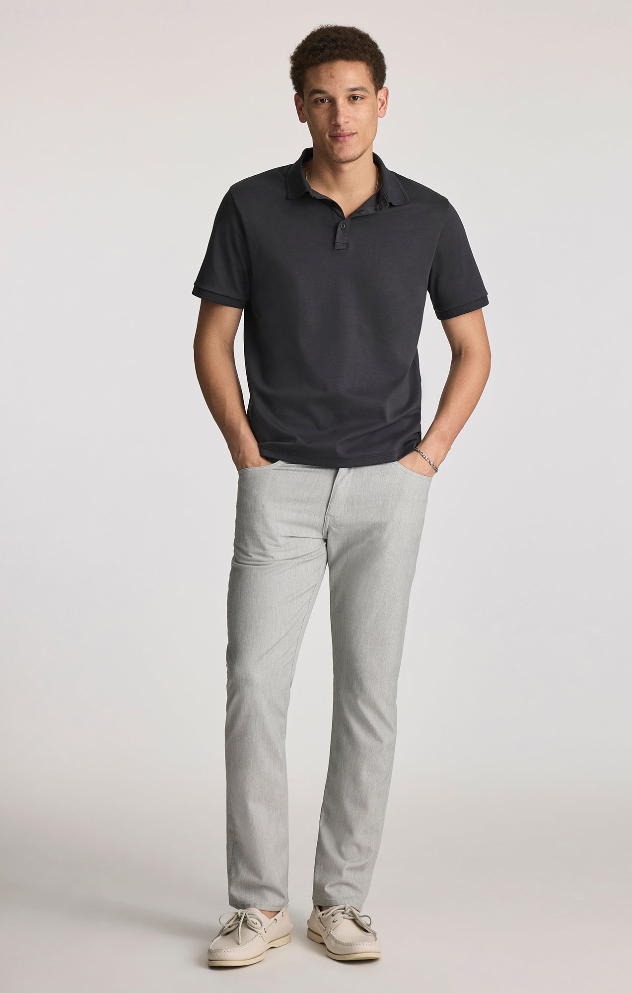 INTERLOCK POLO T-SHIRT IN BLACK - Mavi Jeans
