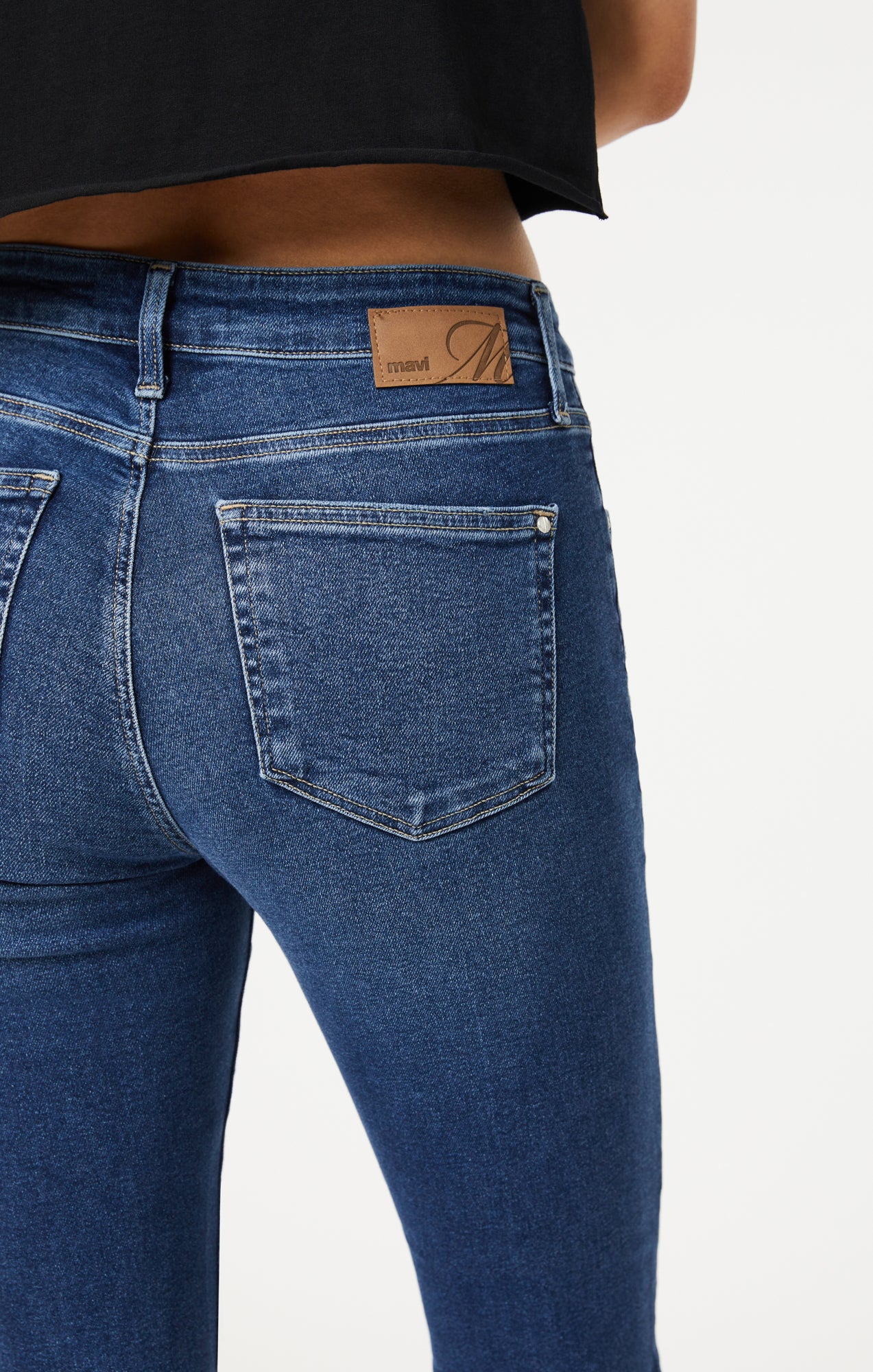 ANIKA CROP FLARE JEANS IN DARK RIPPED LA VINTAGE - Mavi Jeans