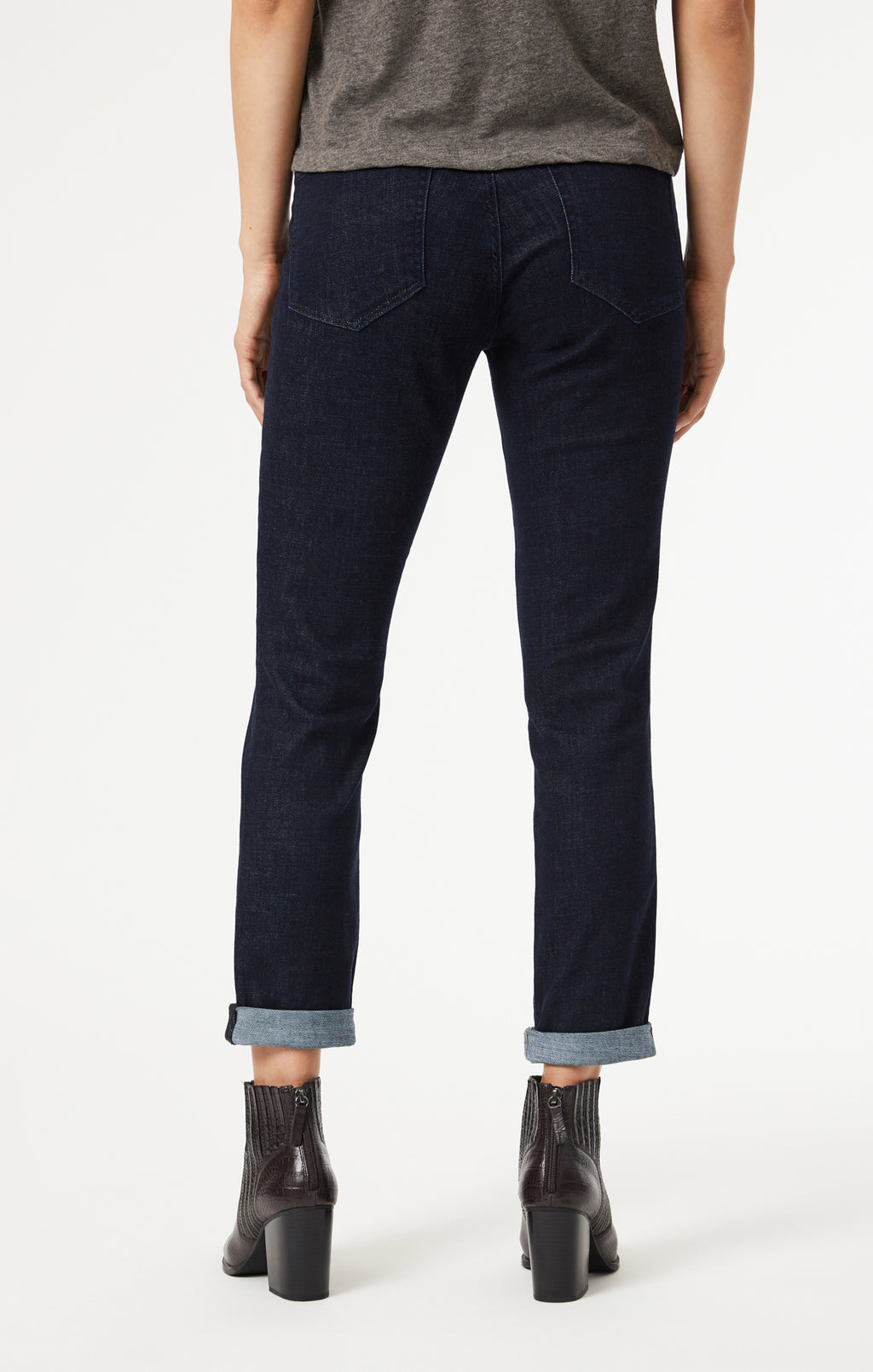 KATHLEEN SLIM BOYFRIEND IN SOLID RINSE FEATHER BLUE - Mavi Jeans