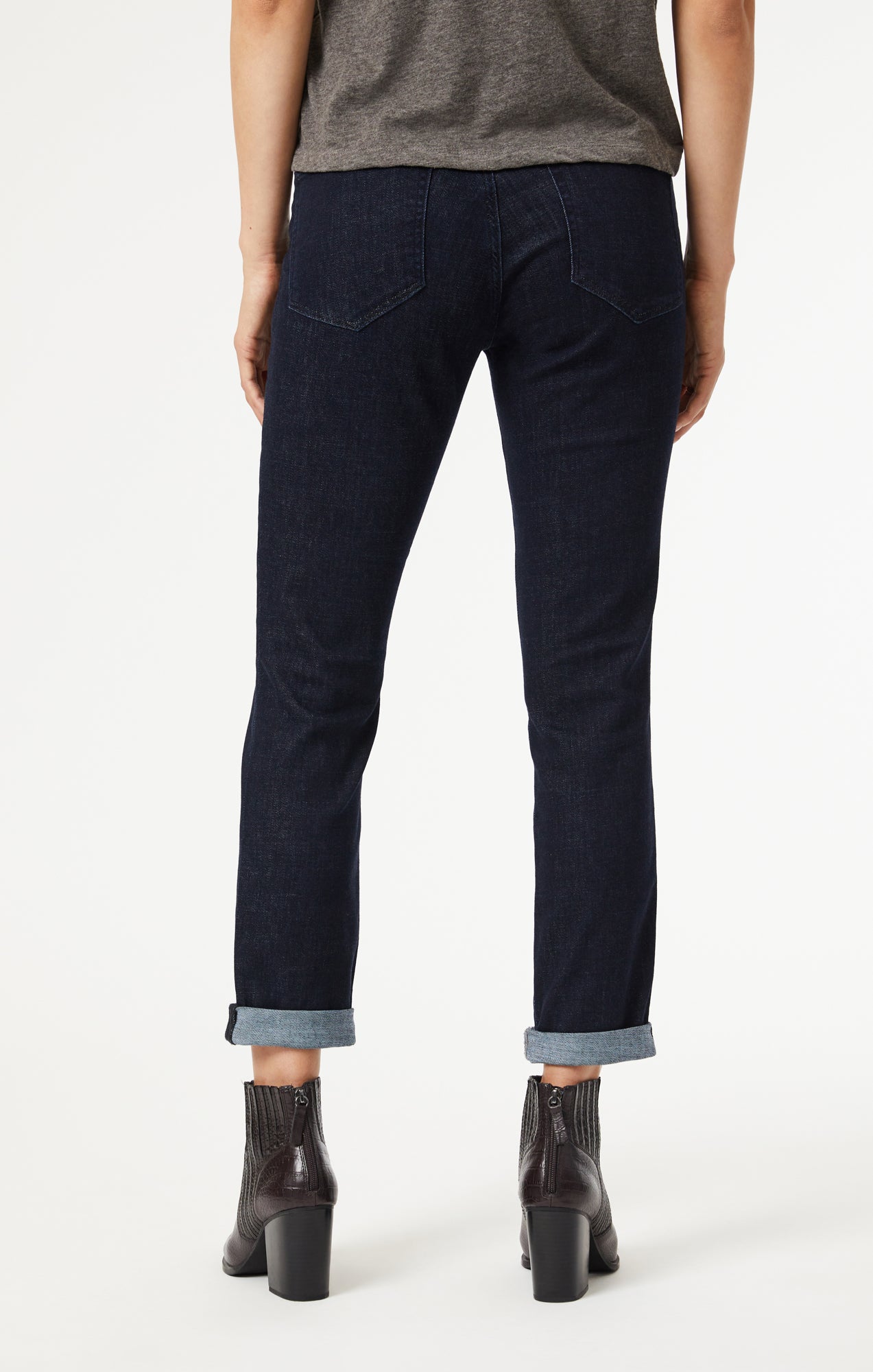 KATHLEEN SLIM BOYFRIEND IN SOLID RINSE FEATHER BLUE - Mavi Jeans