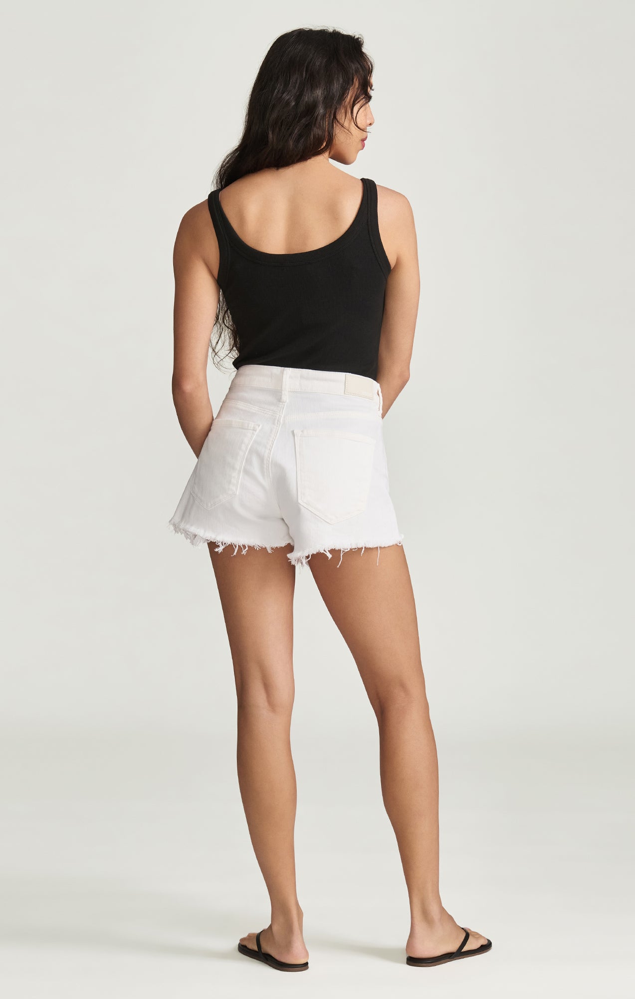 ROSIE BOYFRIEND SHORTS IN WHITE RIPPED STRETCH - Mavi Jeans