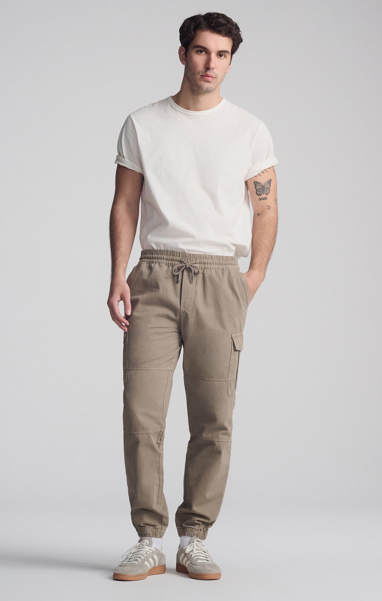 DOUBLE POCKET CUFFED CARGO PANTS IN BRINDLE - Mavi Jeans