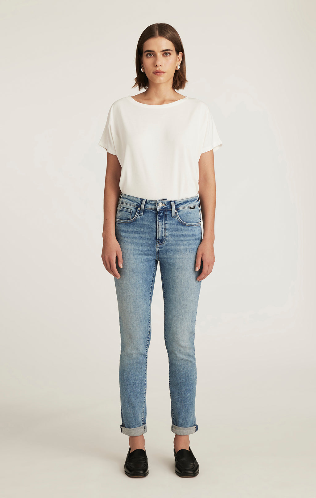 KATHLEEN SLIM BOYFRIEND IN LIGHT BRUSHED FLEX BLUE - Mavi Jeans