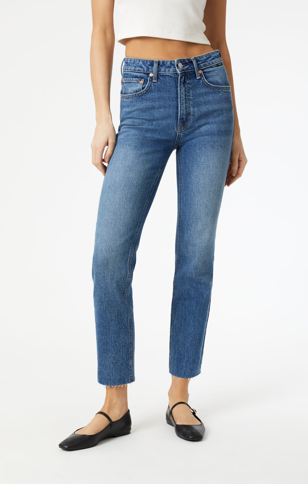VIOLA STRAIGHT LEG IN DARK BRUSHED RECYCLED BLUE - Mavi Jeans