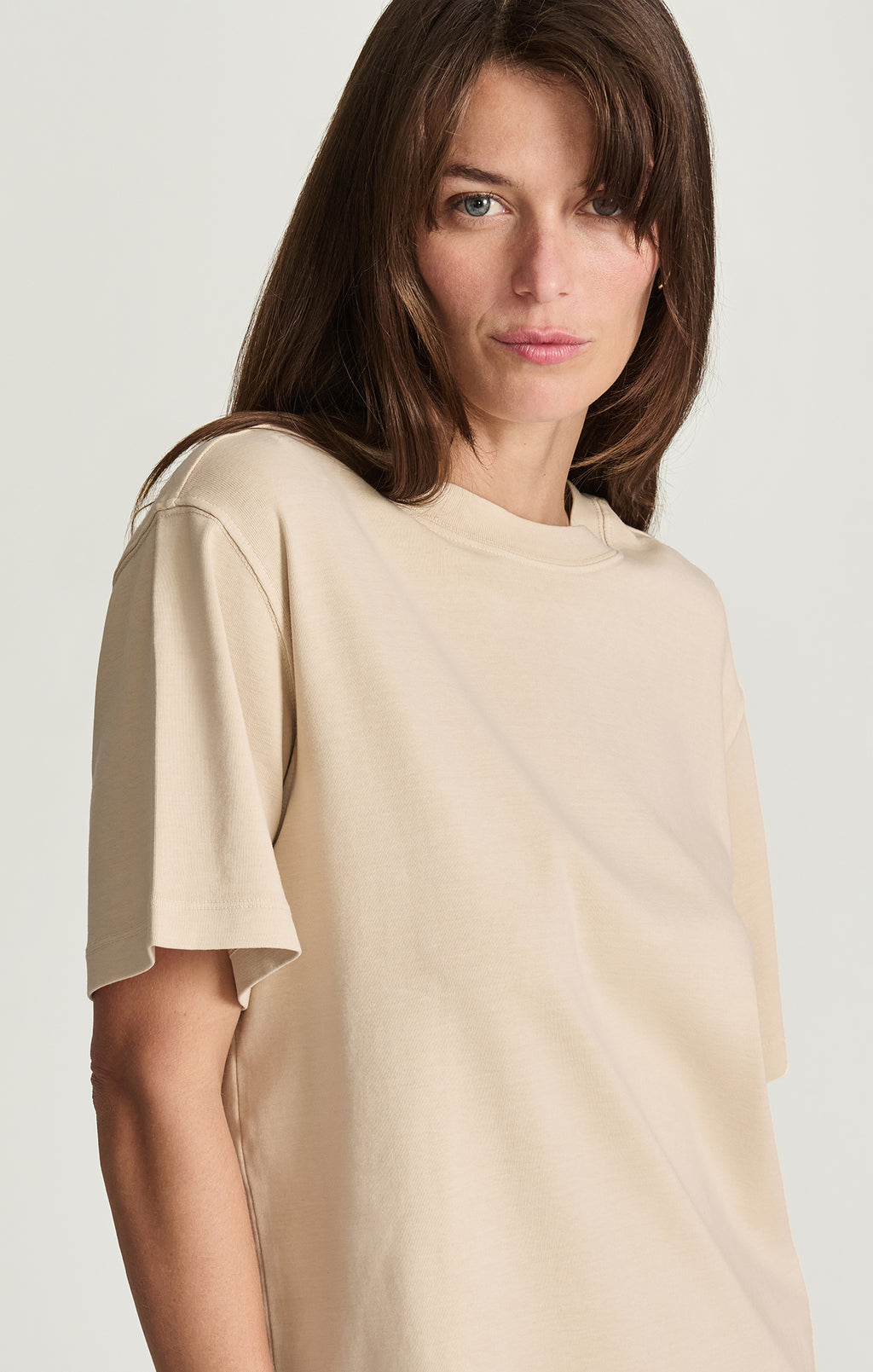 CREW NECK T-SHIRT IN SANDSHELL - Mavi Jeans