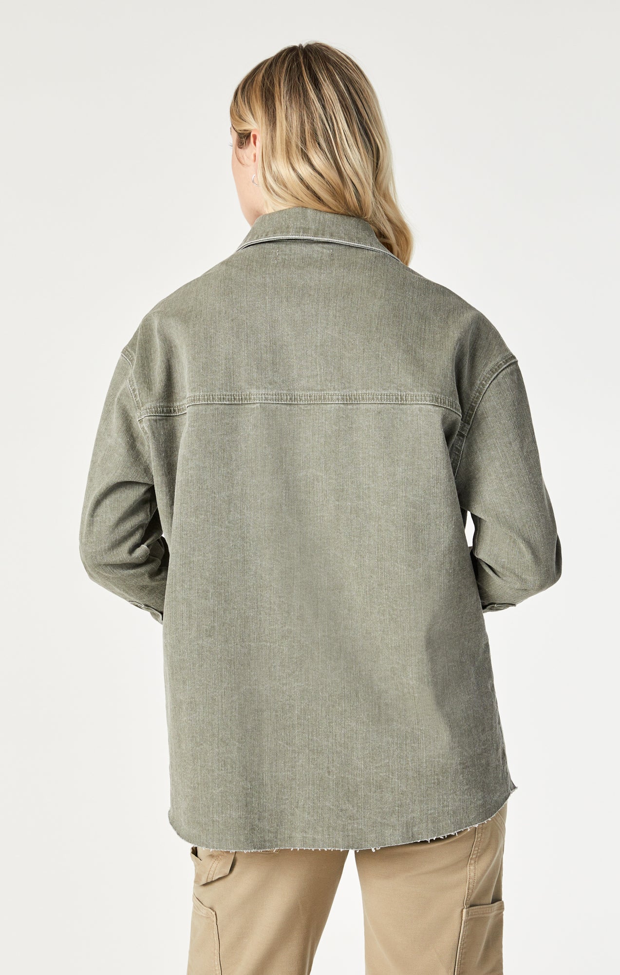 Mavi Women's Dina Denim Shirt In Green Natural Dye