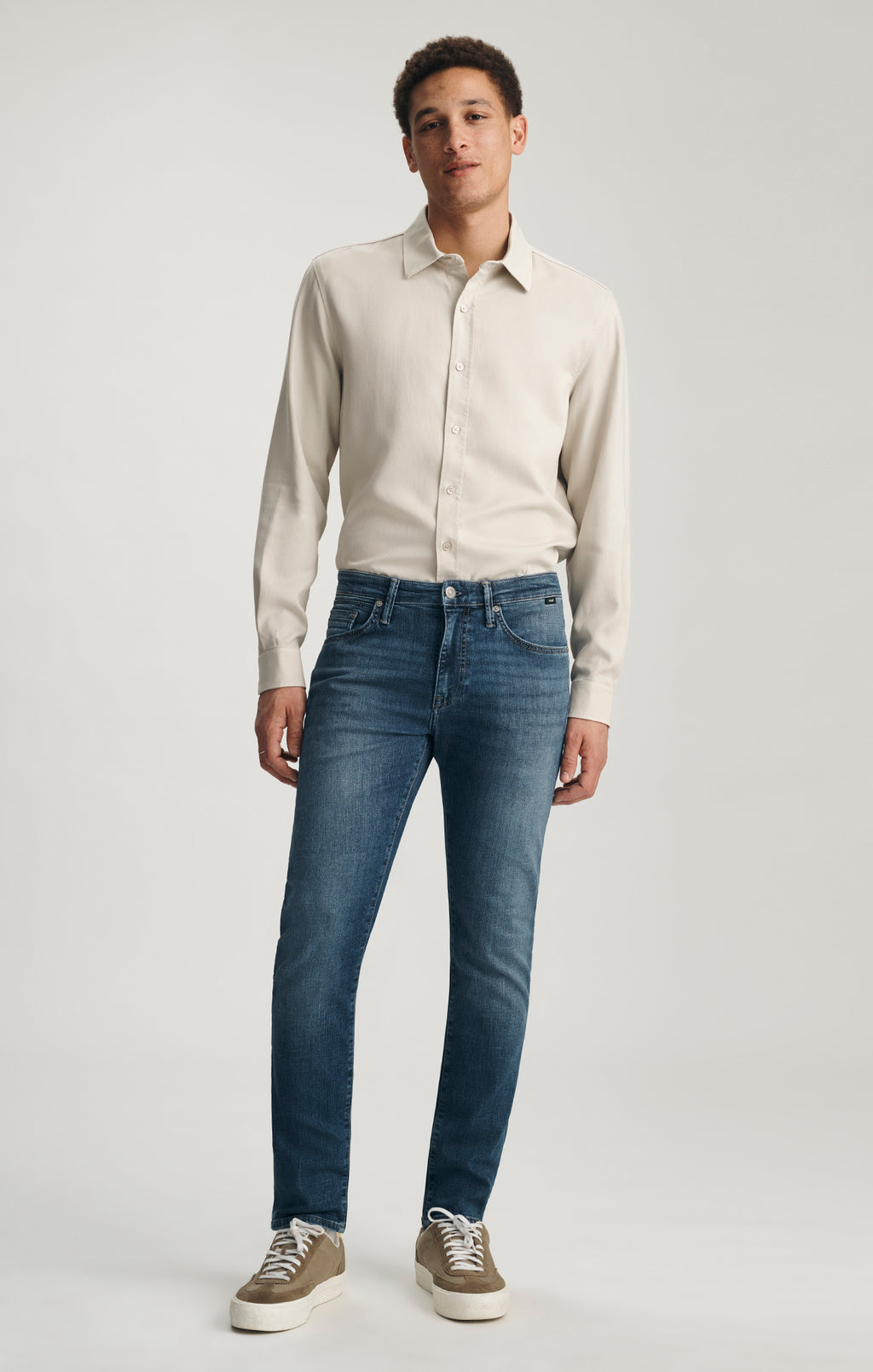 MARCUS SLIM STRAIGHT LEG IN MID USED BRUSHED ORGANIC VINTAGE - Mavi Jeans