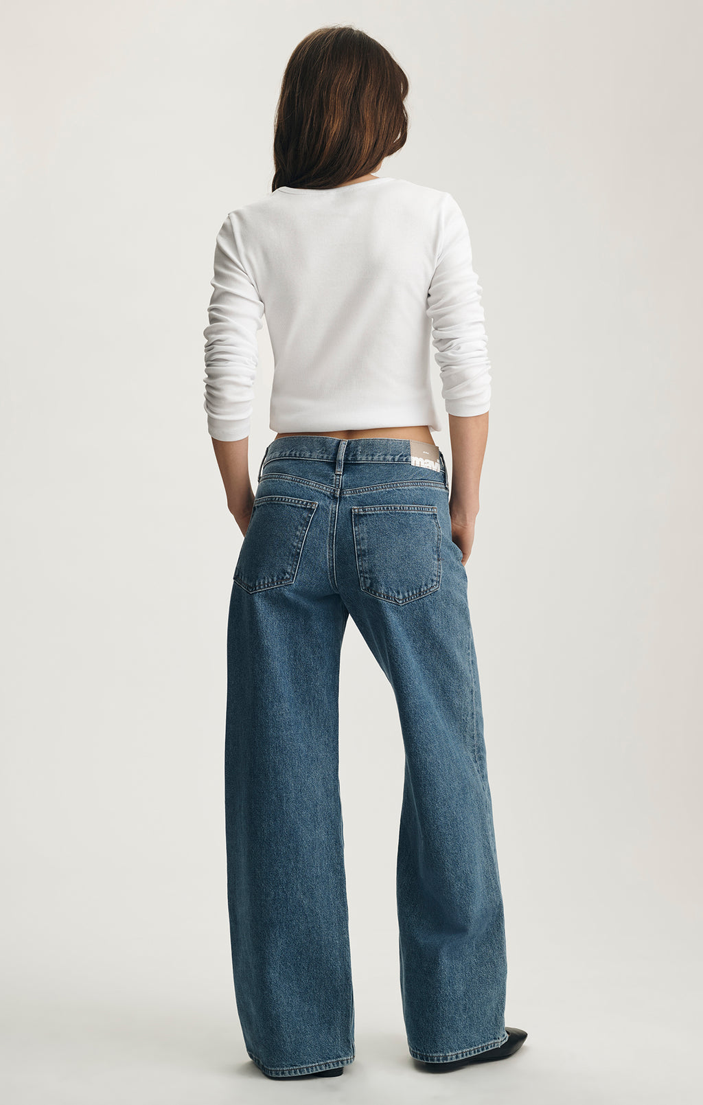 SANDY WIDE LEG IN MID BRUSHED CLASSIC DENIM - Mavi Jeans