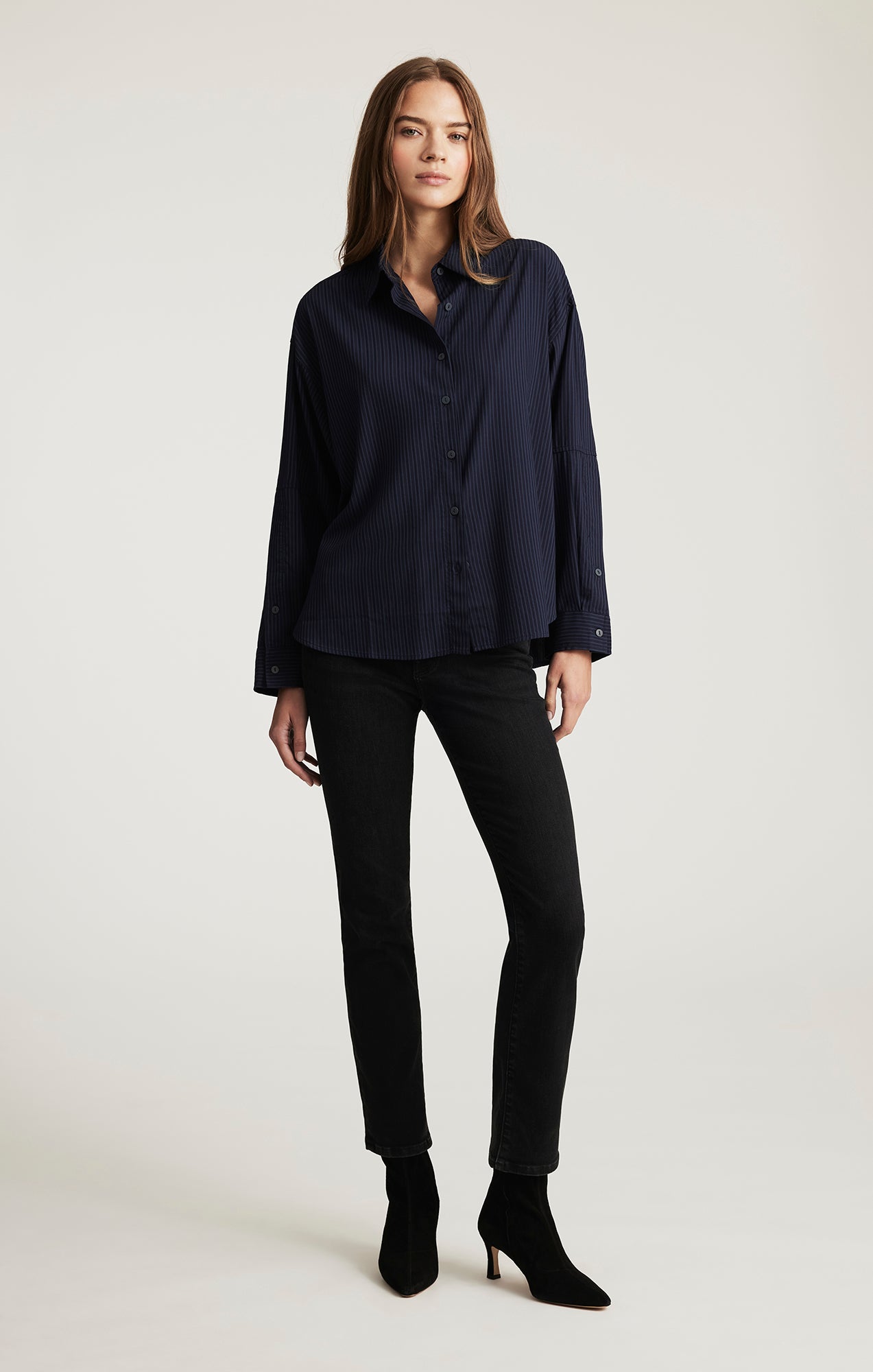 KENDRA STRAIGHT LEG IN DARK SMOKE FLEX BLUE - Mavi Jeans