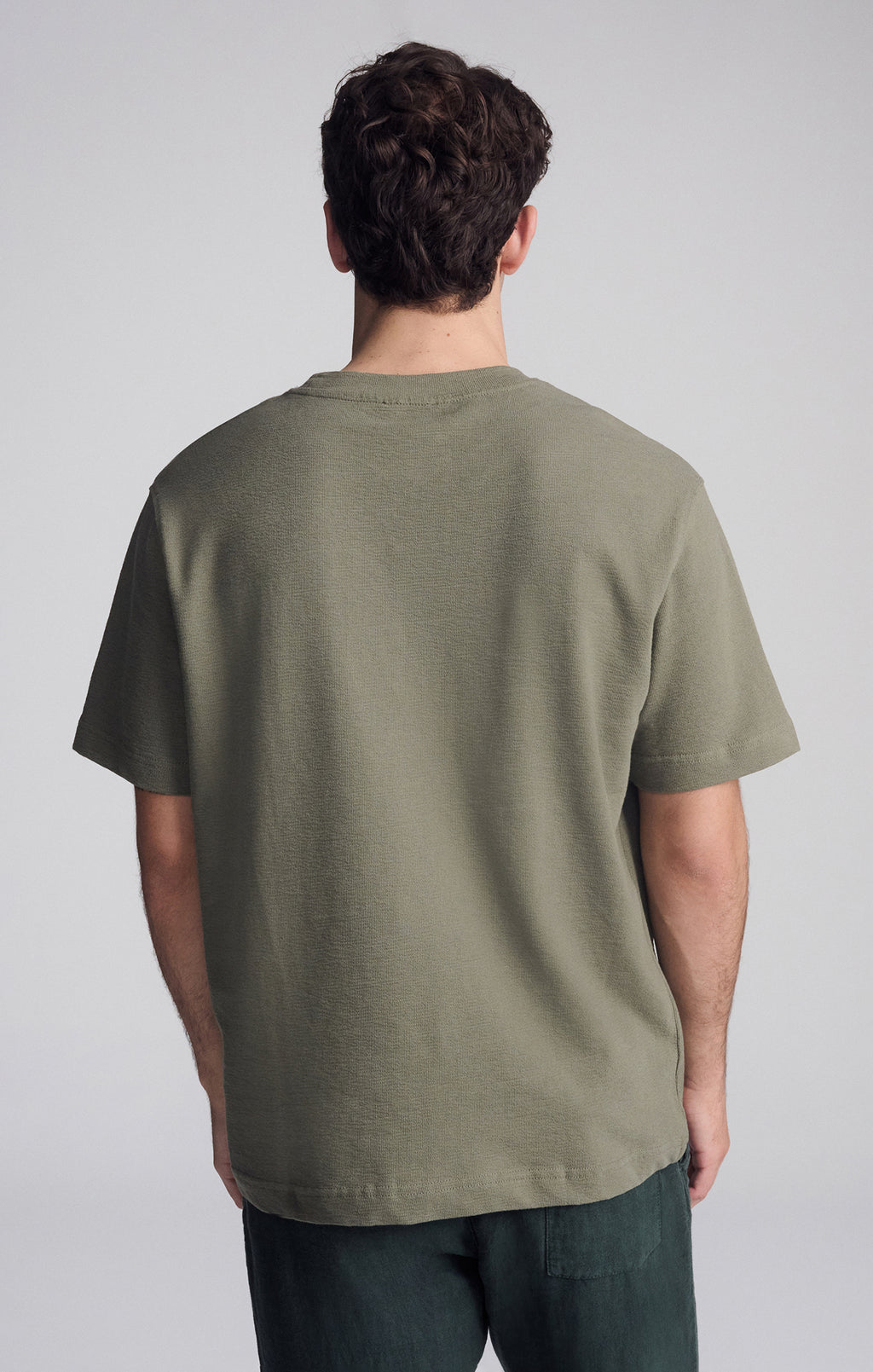 SHORT SLEEVE CREW NECK T-SHIRT IN DUSTY OLIVE - Mavi Jeans