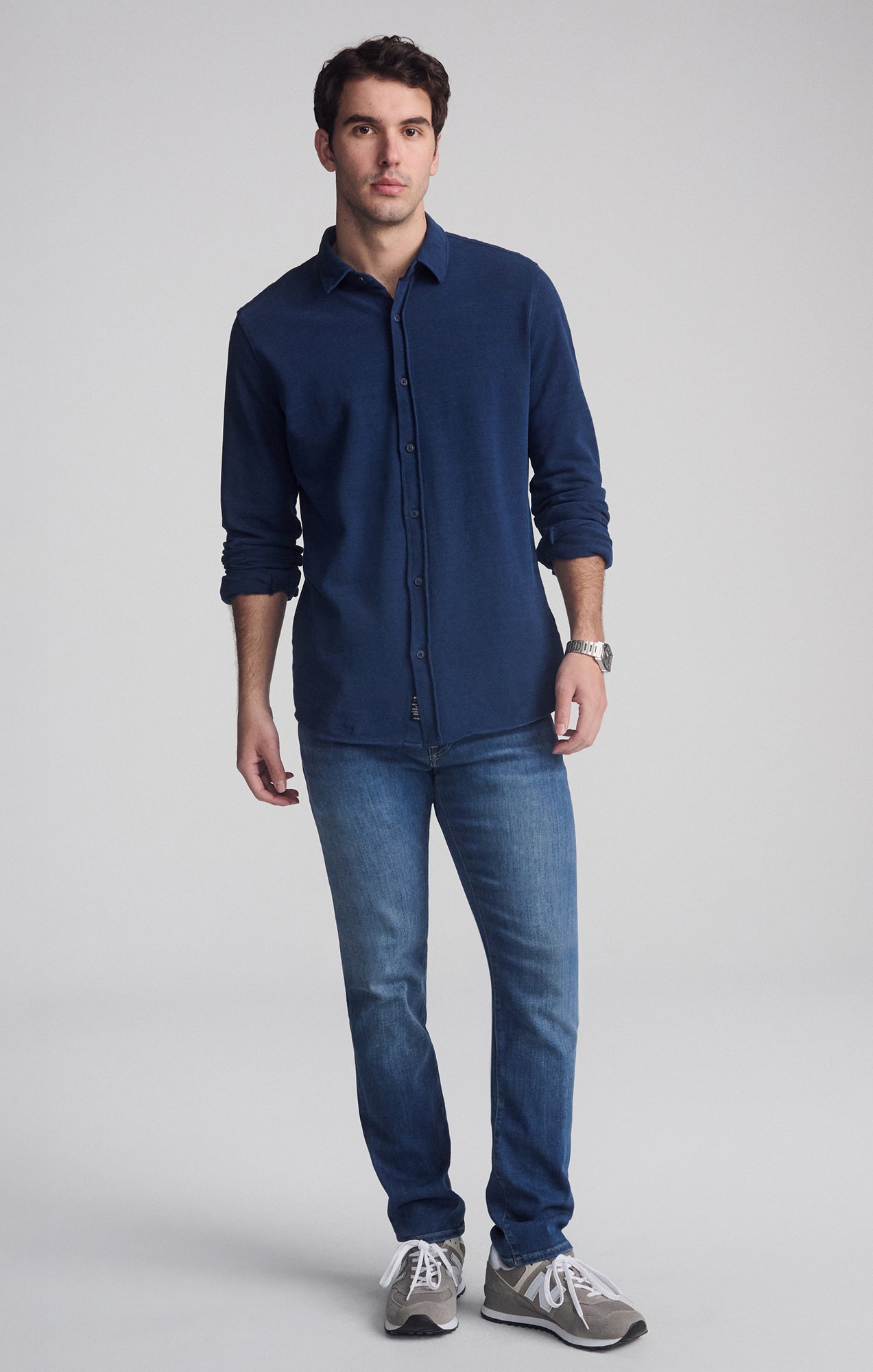 LONG SLEEVE BUTTON-DOWN SHIRT IN INDIGO - Mavi Jeans