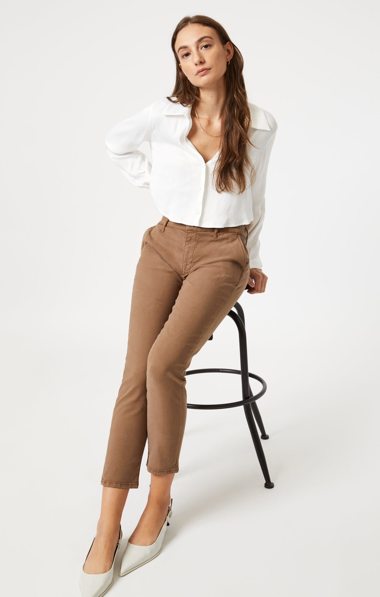 Mavi Women's Brooke Slim Chino In Tiger Eye's Luxe Twill