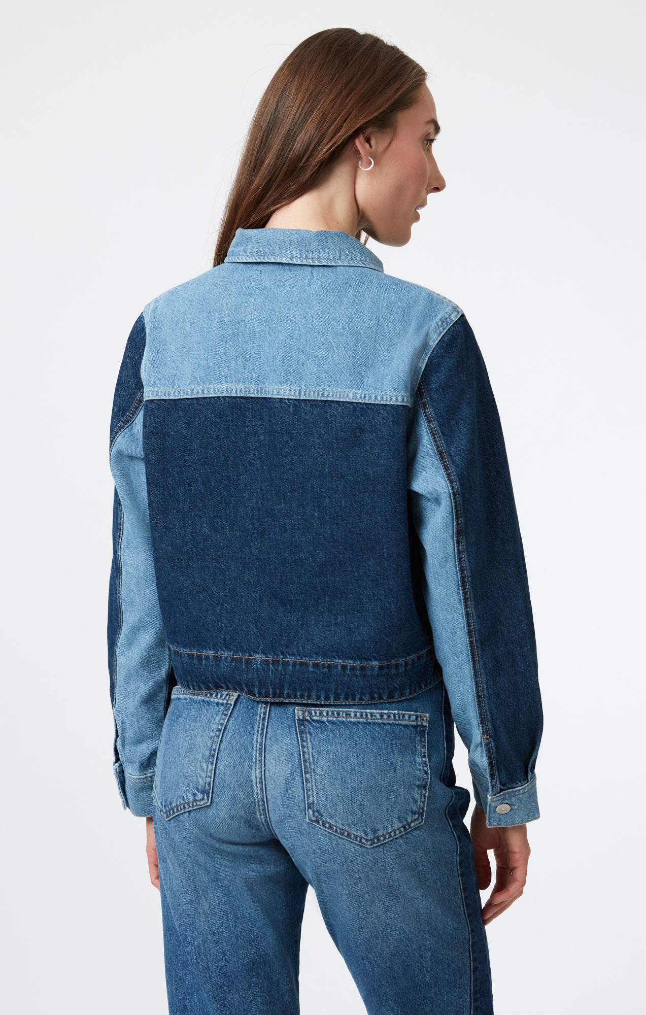 TANYA DENIM JACKET IN MIX BLUE BLOCKING - Mavi Jeans
