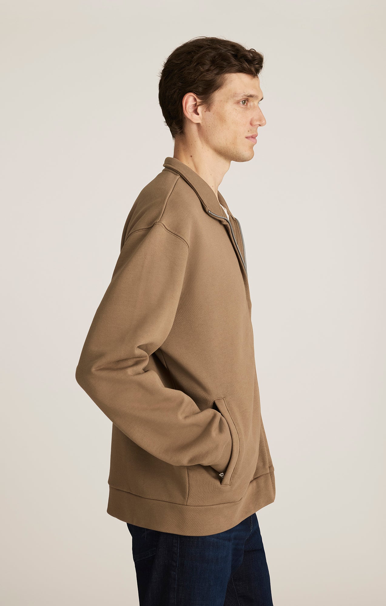 EDITION FULL ZIP SWEATSHIRT IN SHITAKE - Mavi Jeans