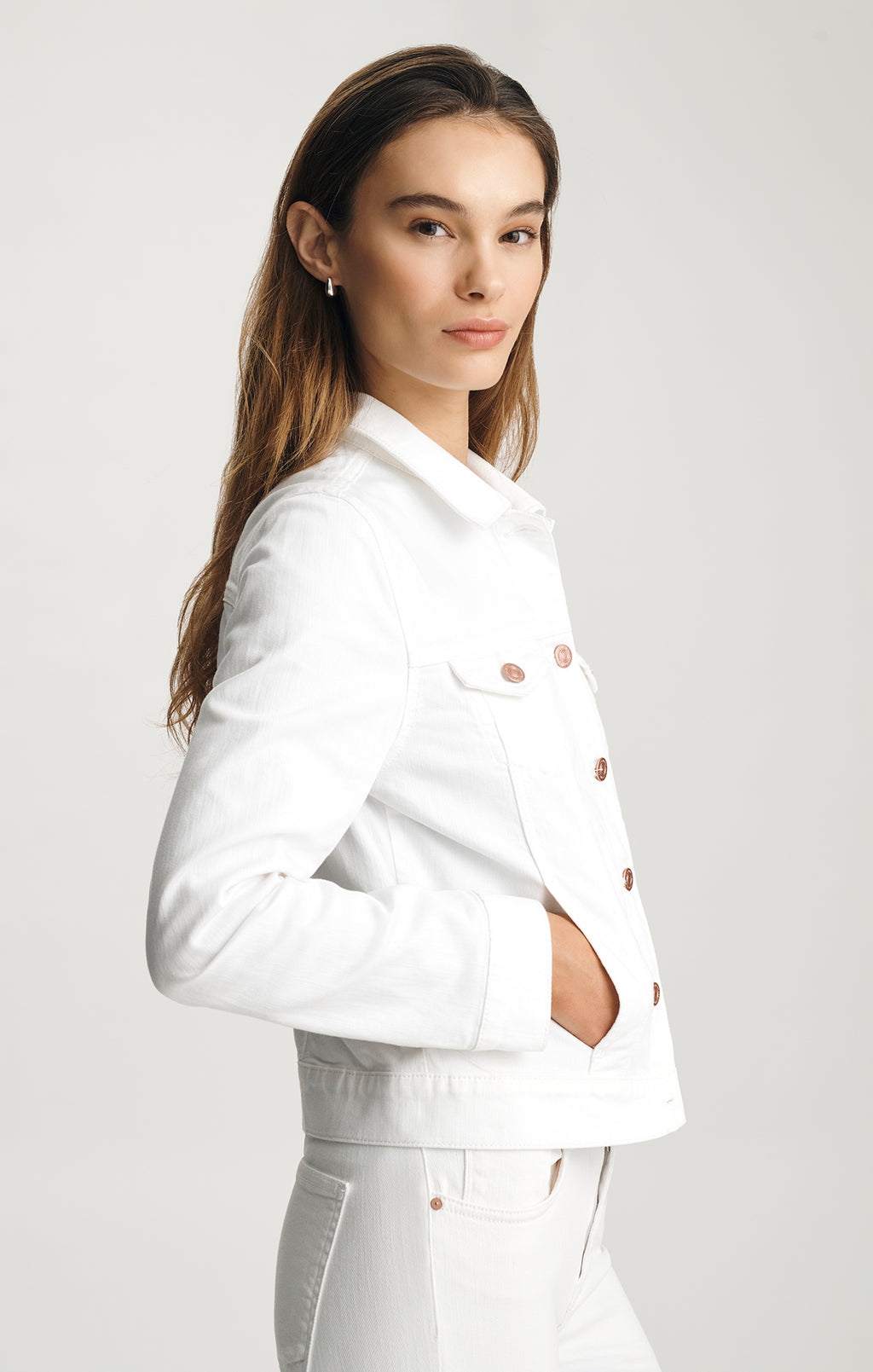 SAMANTHA DENIM JACKET IN WHITE FLEX BLUE - Mavi Jeans