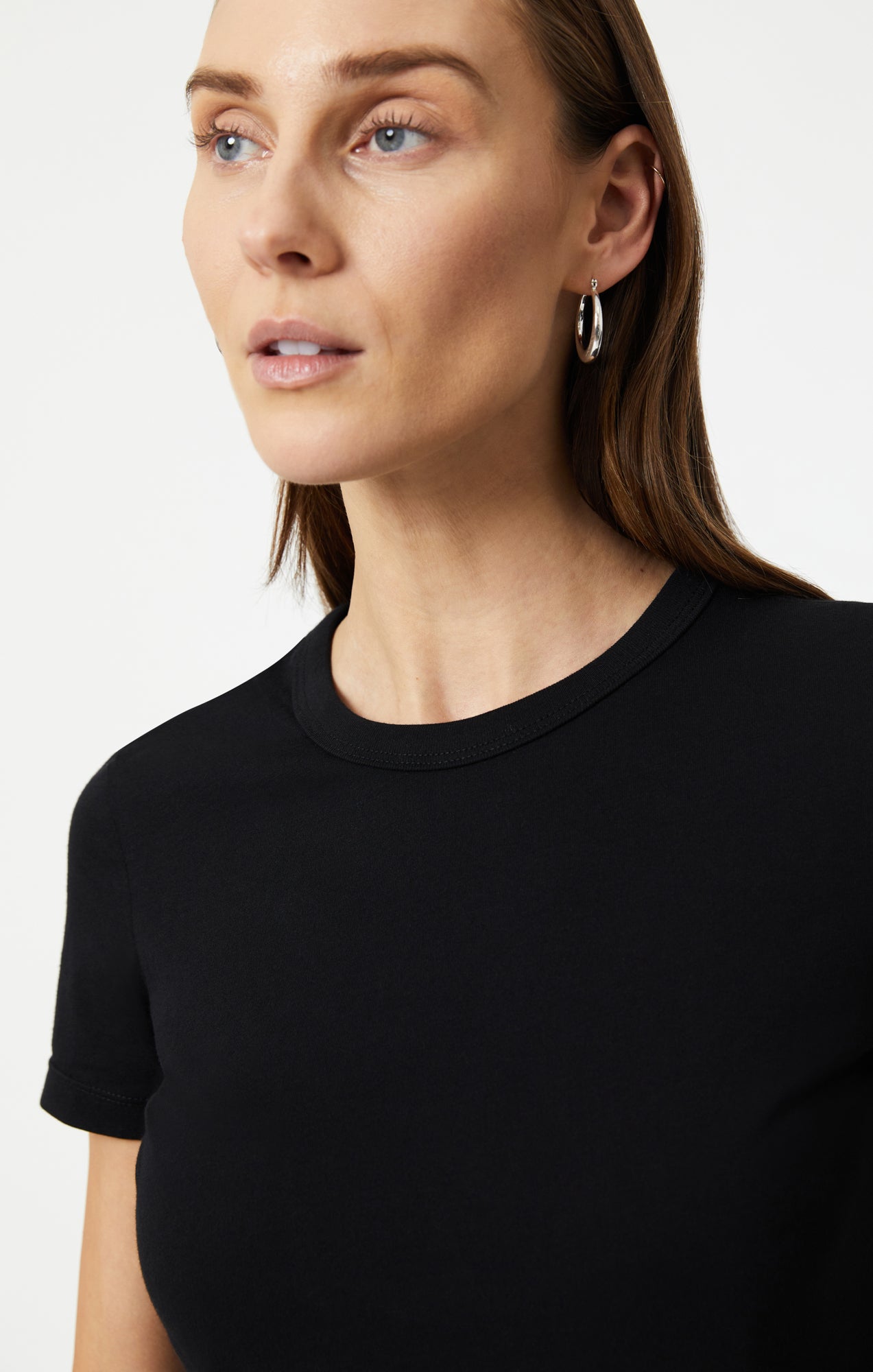 SLIM CREW NECK T-SHIRT IN BLACK - Mavi Jeans
