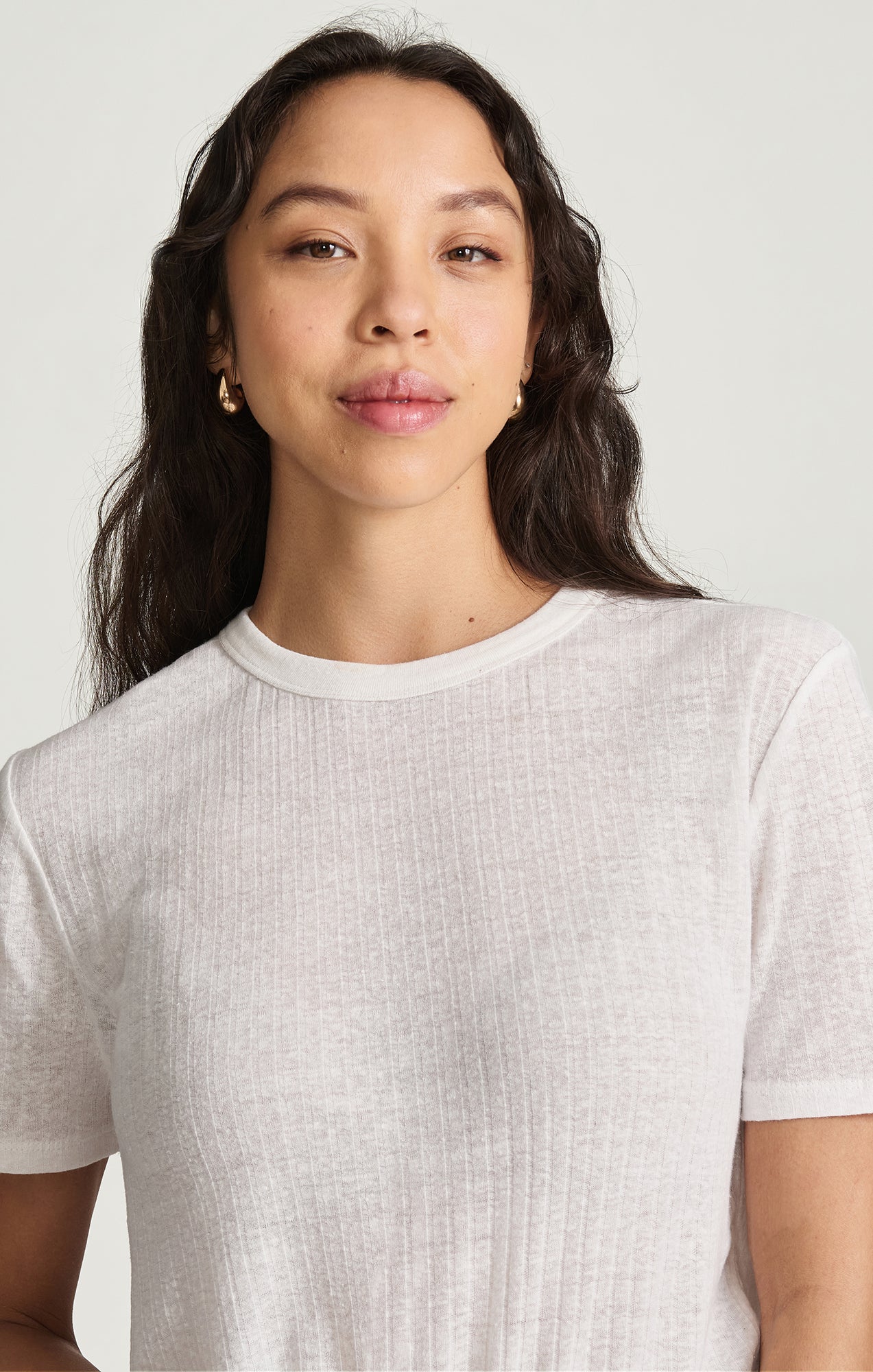 HEMP CREW NECK T-SHIRT IN WHITE - Mavi Jeans