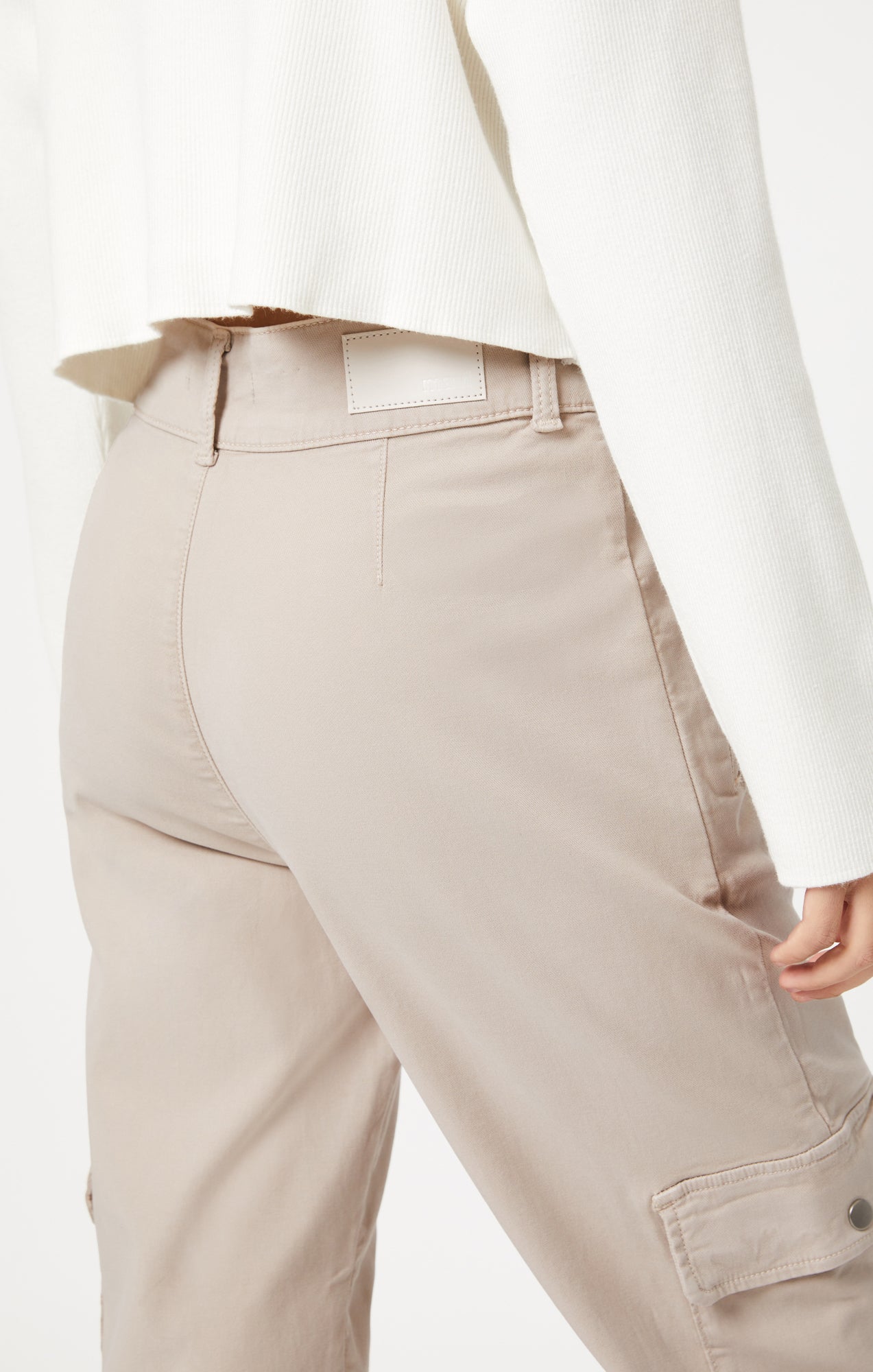 ELSIE CARGO PANTS IN SILVER GREY LUXE TWILL - Mavi Jeans