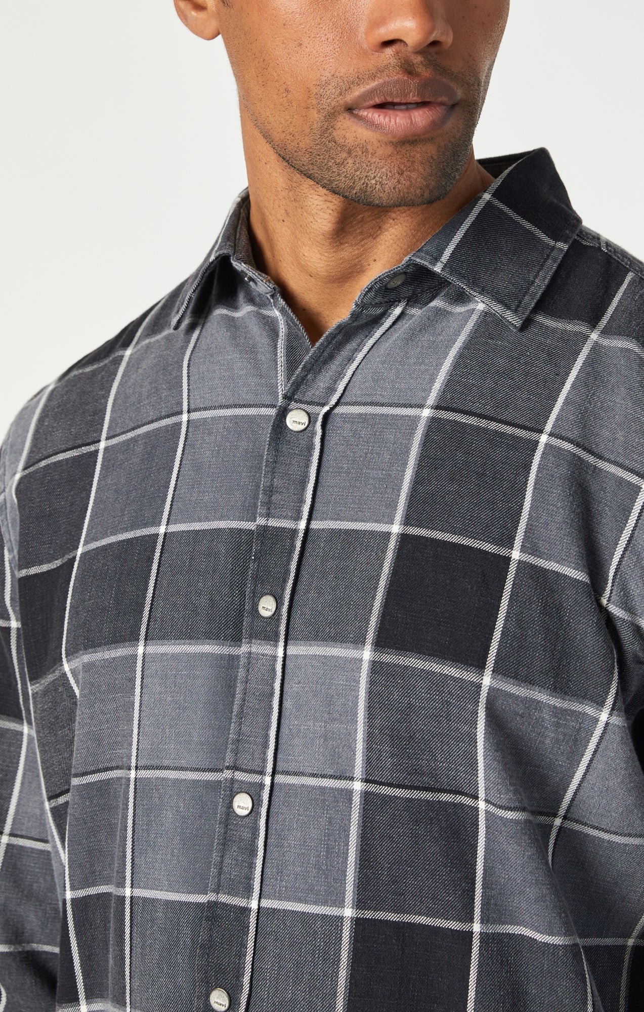 CHECK SHIRT IN BLACK INDIGO CHECK - Mavi Jeans