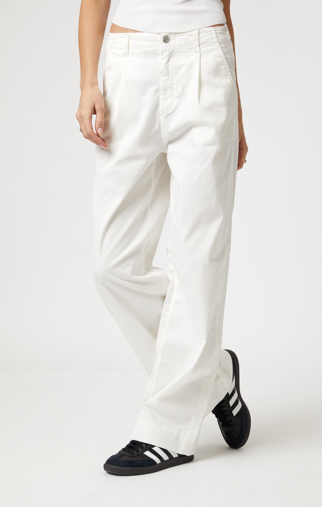 PERA PLEATED WIDE LEG IN OFF-WHITE LIGHT TWILL - Mavi Jeans