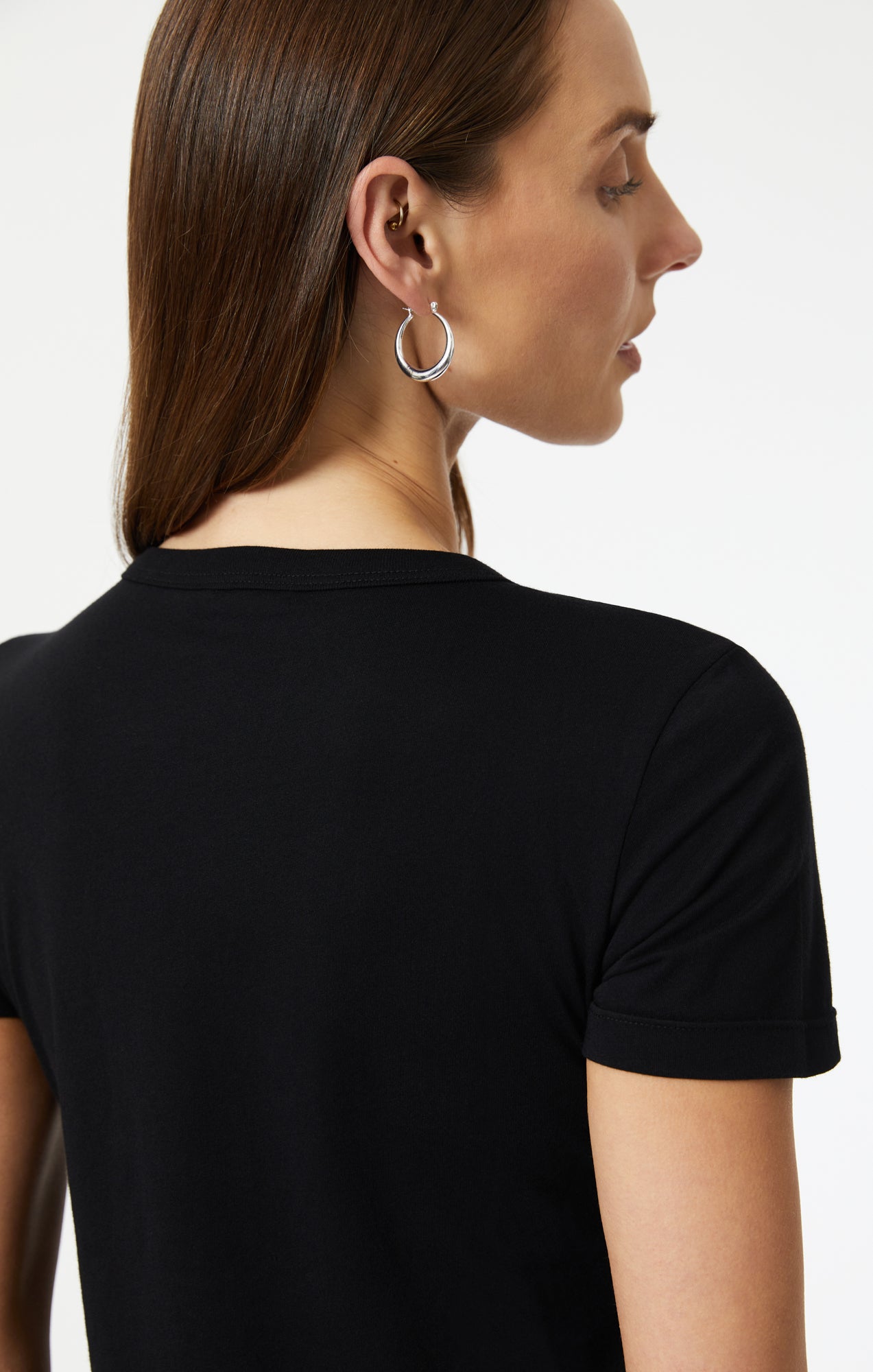 SLIM CREW NECK T-SHIRT IN BLACK - Mavi Jeans