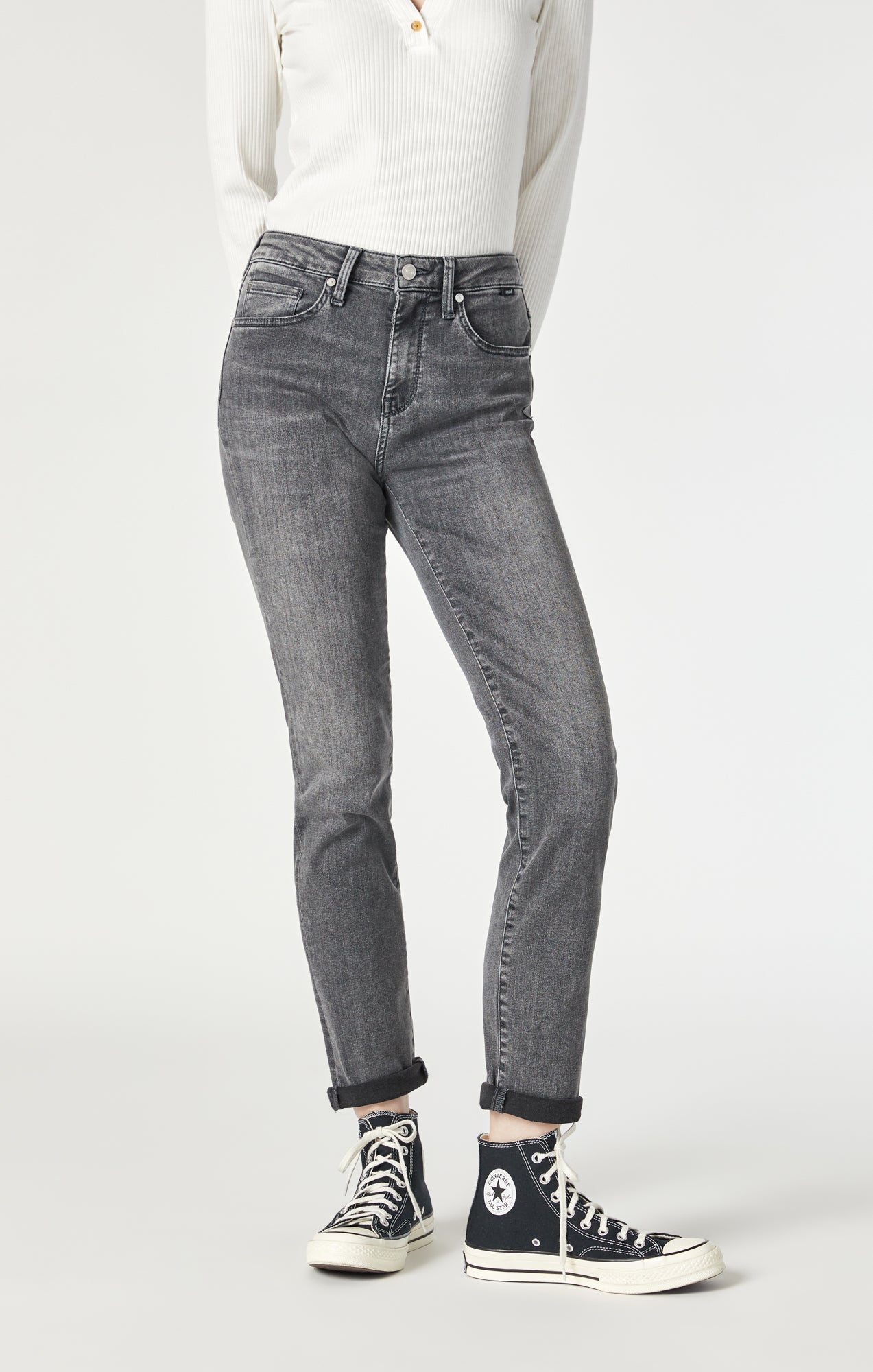 KATHLEEN SLIM BOYFRIEND IN MID GREY FEATHER BLUE - Mavi Jeans