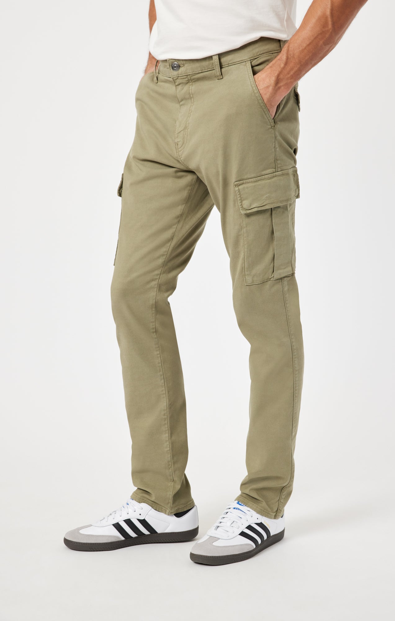 SAM SLIM STRAIGHT CARGO IN DEEP GREEN LUXE TWILL - Mavi Jeans