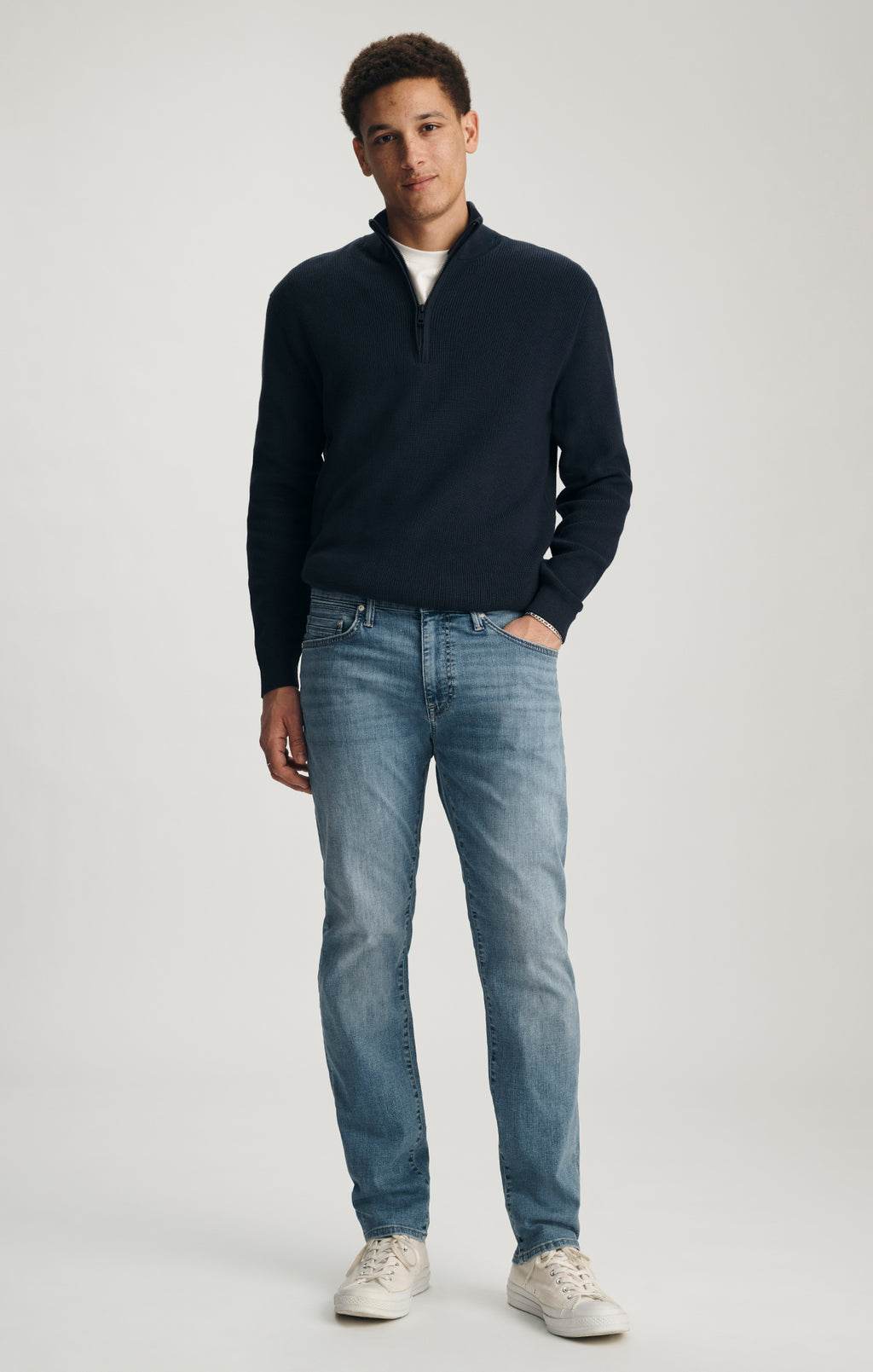 MARCUS SLIM STRAIGHT LEG IN MID BRUSHED ORGANIC VINTAGE - Mavi Jeans