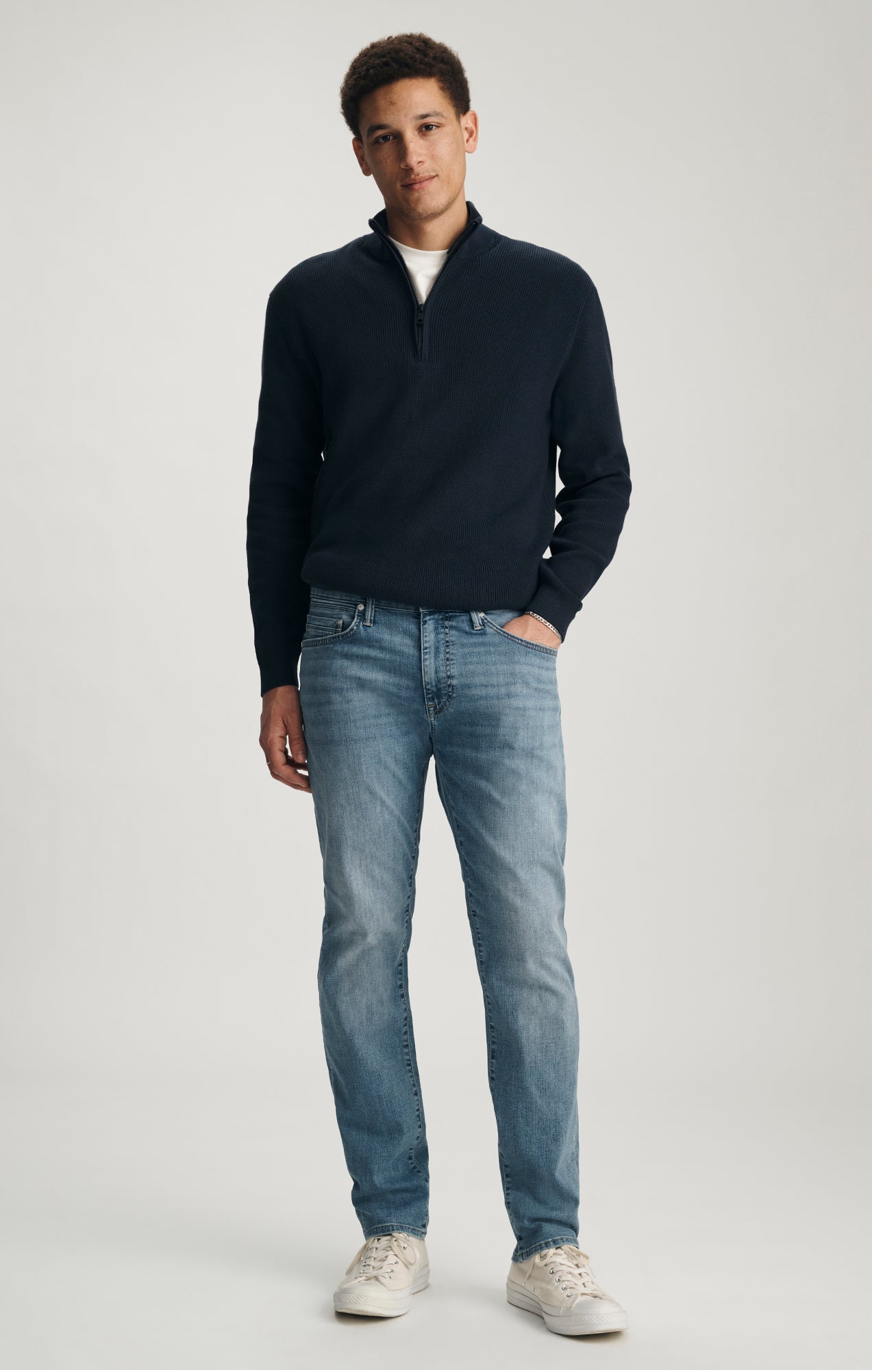 MARCUS SLIM STRAIGHT LEG IN MID BRUSHED ORGANIC VINTAGE - Mavi Jeans