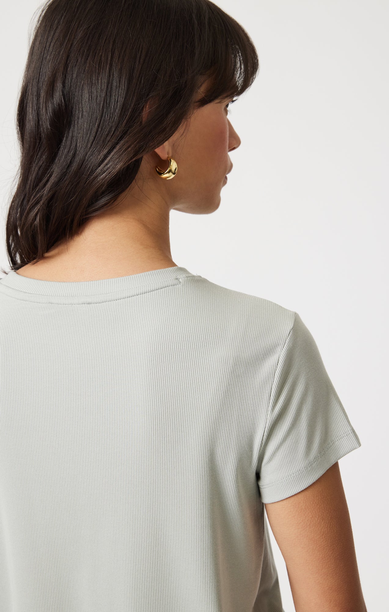 LUXE TOUCH TENCEL™ RIBBED T-SHIRT IN PIGEON - Mavi Jeans