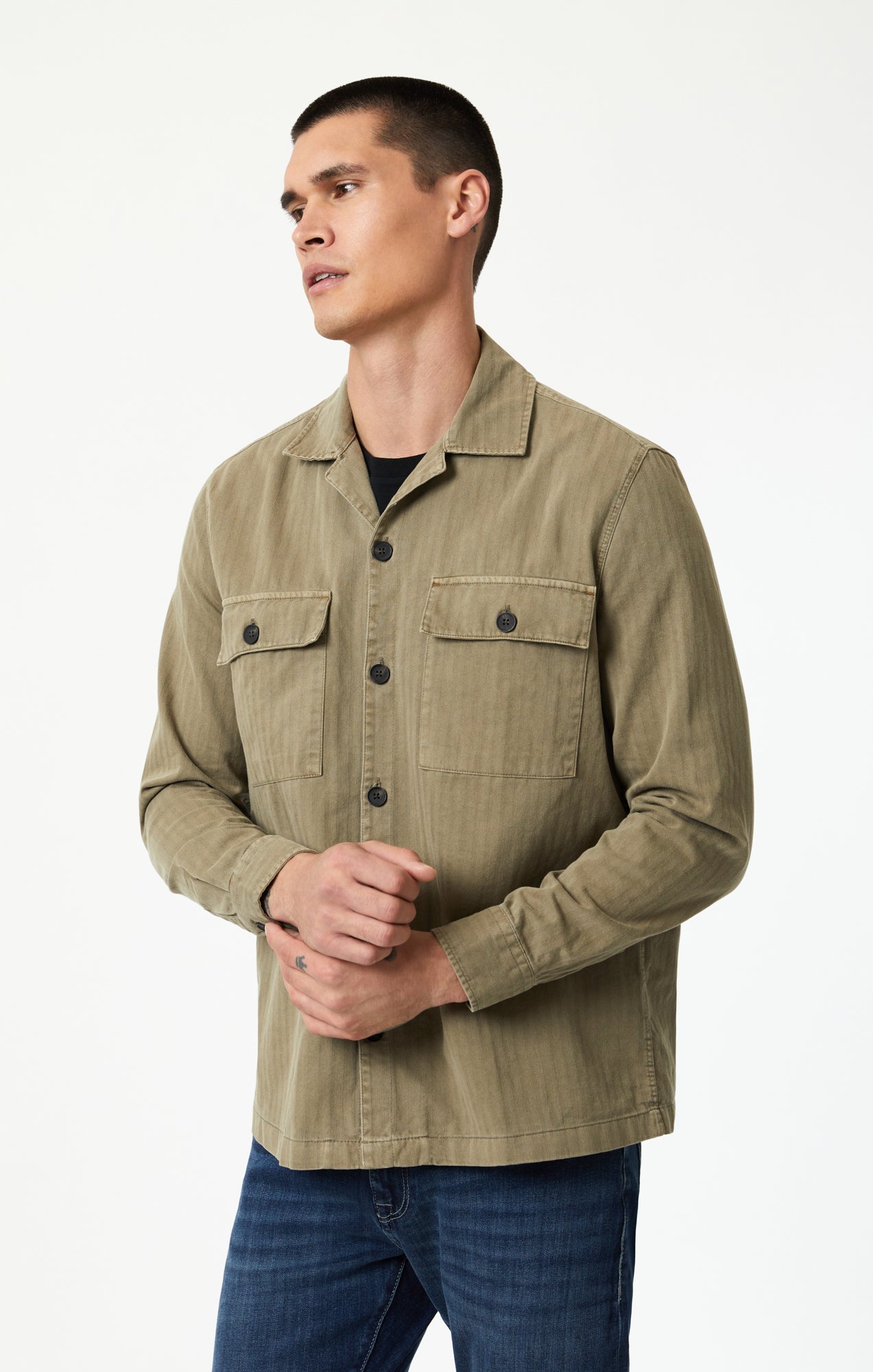 DOUBLE POCKET OVERSHIRT IN MERMAID - Mavi Jeans