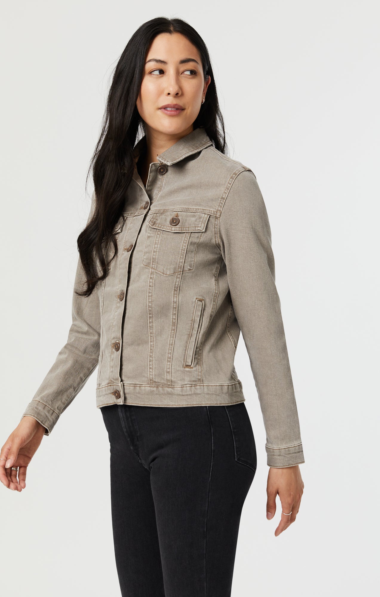 KATY JACKET IN BROWN NATURAL DYE - Mavi Jeans