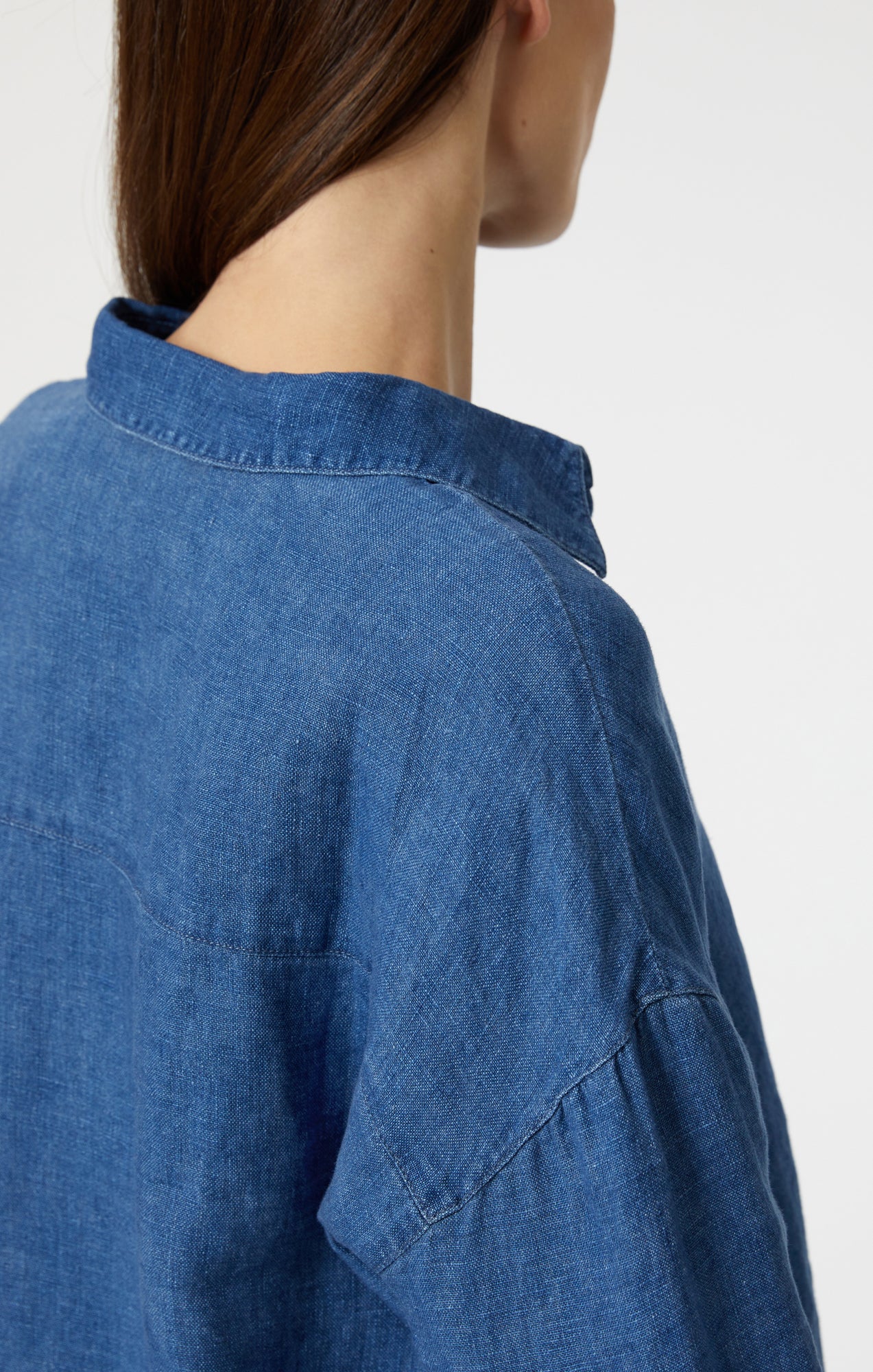 LINEN LONG SLEEVE SHIRT IN ENSIGN BLUE - Mavi Jeans