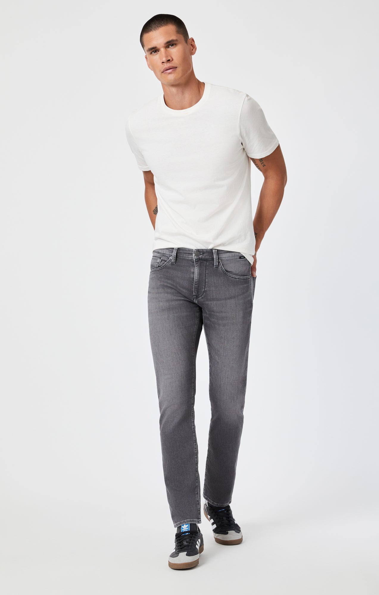 Mens washed hot sale grey jeans