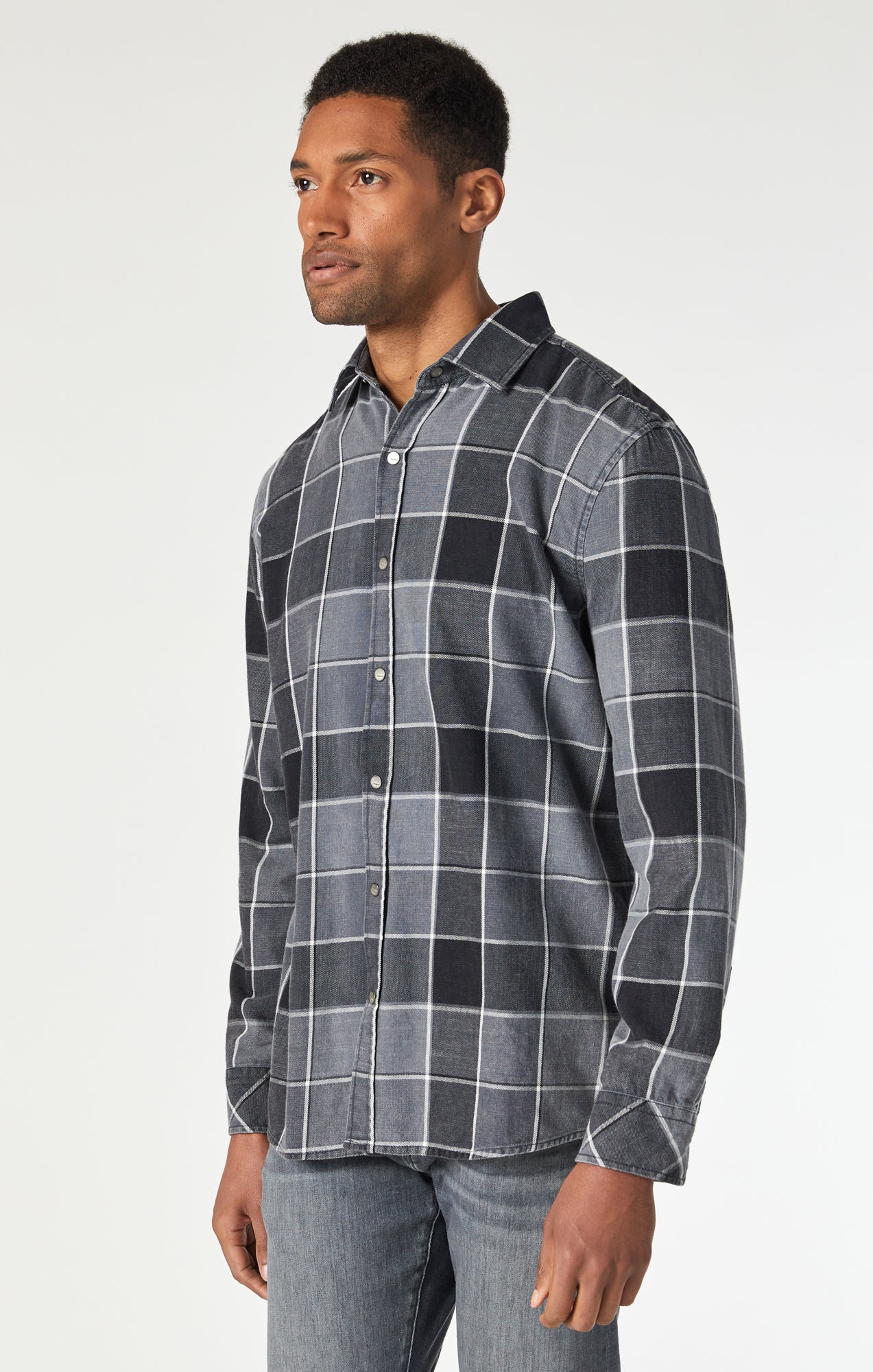 CHECK SHIRT IN BLACK INDIGO CHECK - Mavi Jeans