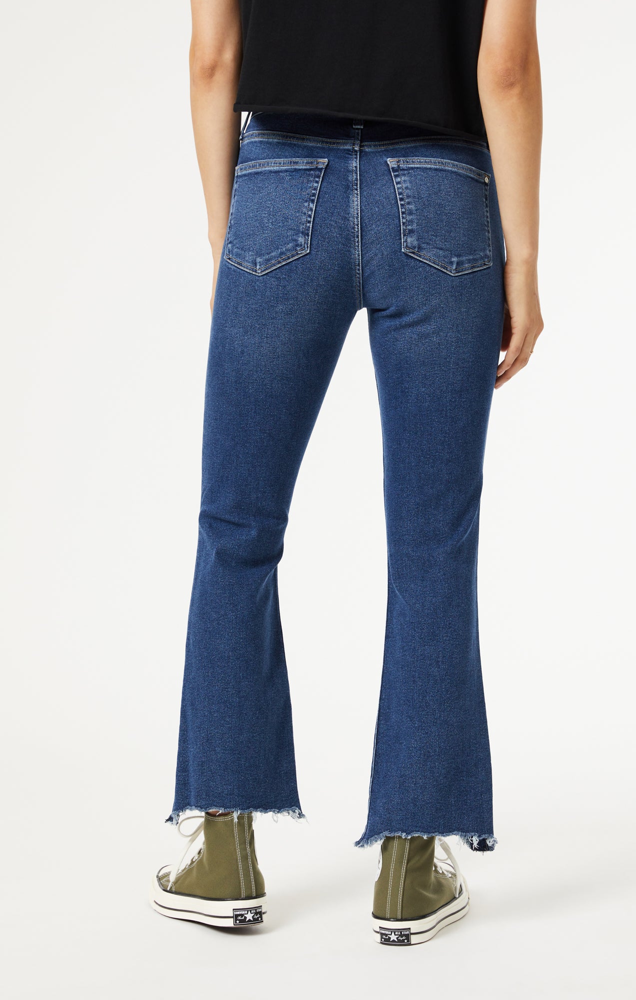 ANIKA CROP FLARE JEANS IN DARK RIPPED LA VINTAGE - Mavi Jeans