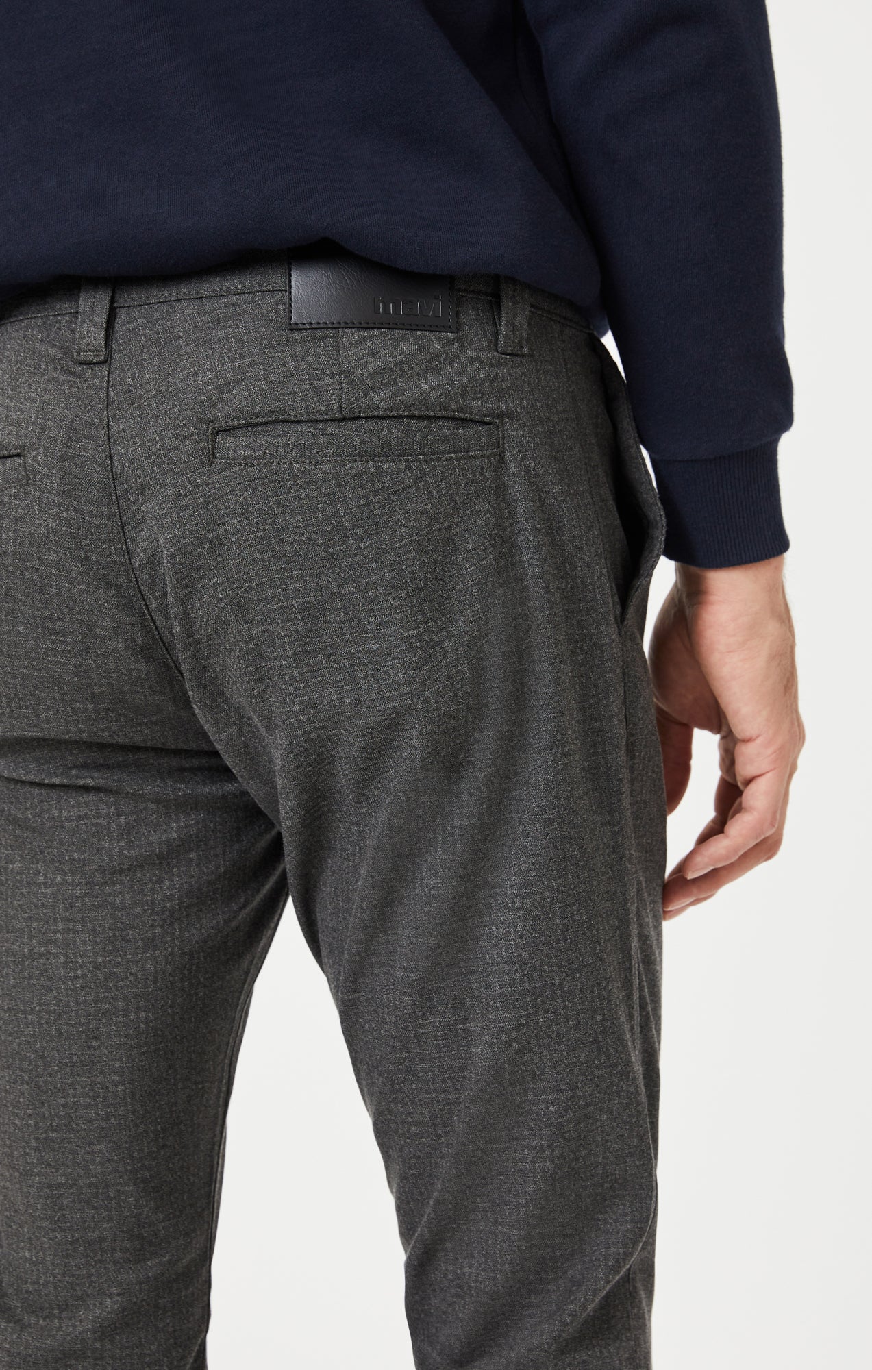 JOHNNY SLIM LEG CHINO IN CHARCOAL FEATHER TWEED - Mavi Jeans
