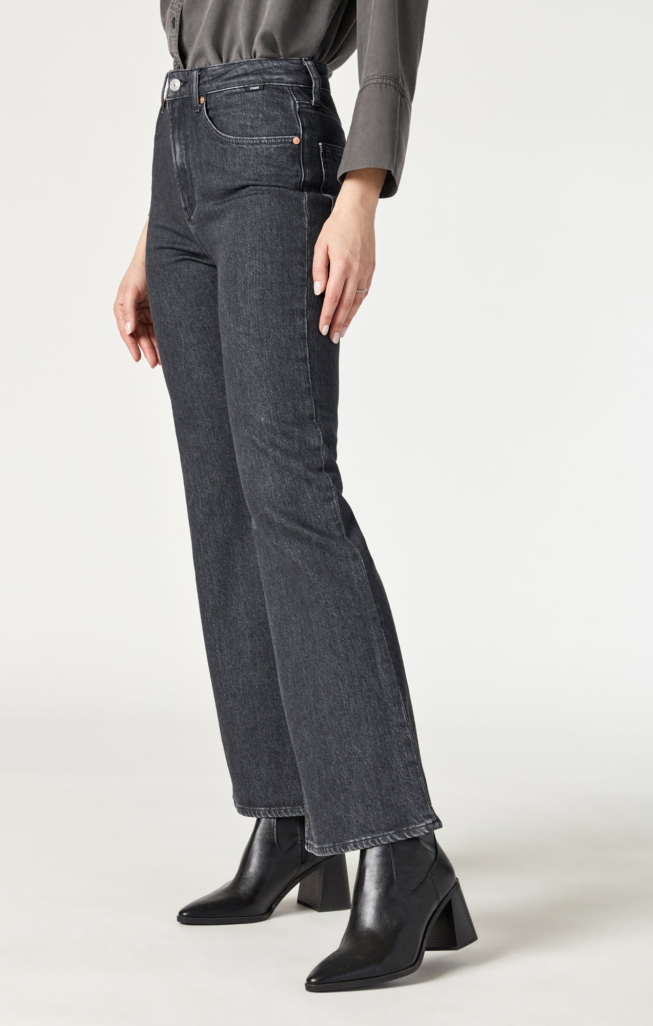 Sexy bootcut jeans flare pants 5-pocket denim stretch blue belt XS S M L XL