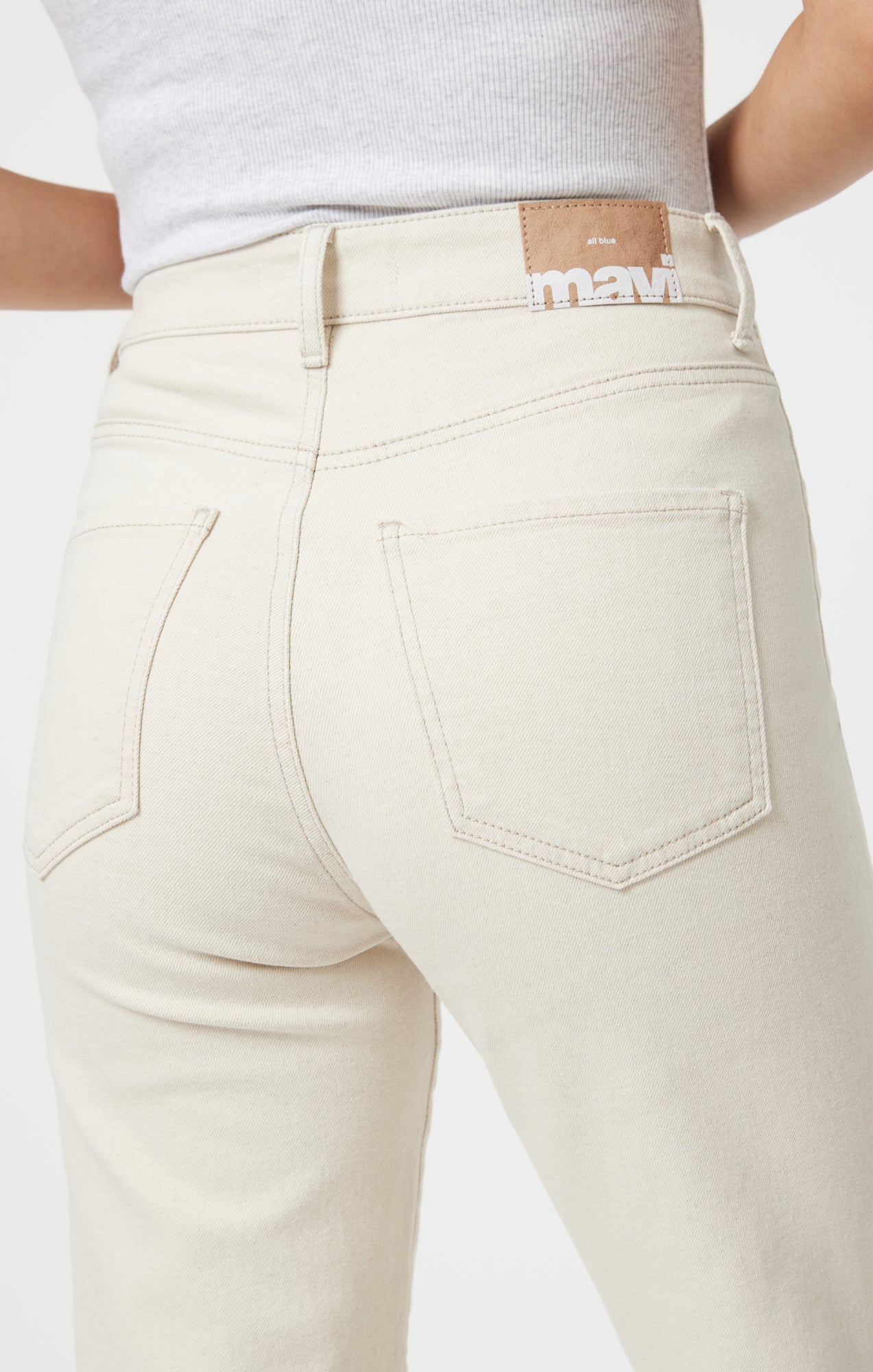 SAVANNAH CUFFED STRAIGHT LEG IN NATURAL ECRU DENIM - Mavi Jeans