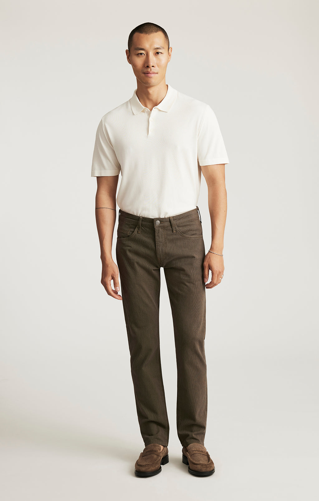 JAKE SLIM LEG IN KHAKI STRIPE - Mavi Jeans