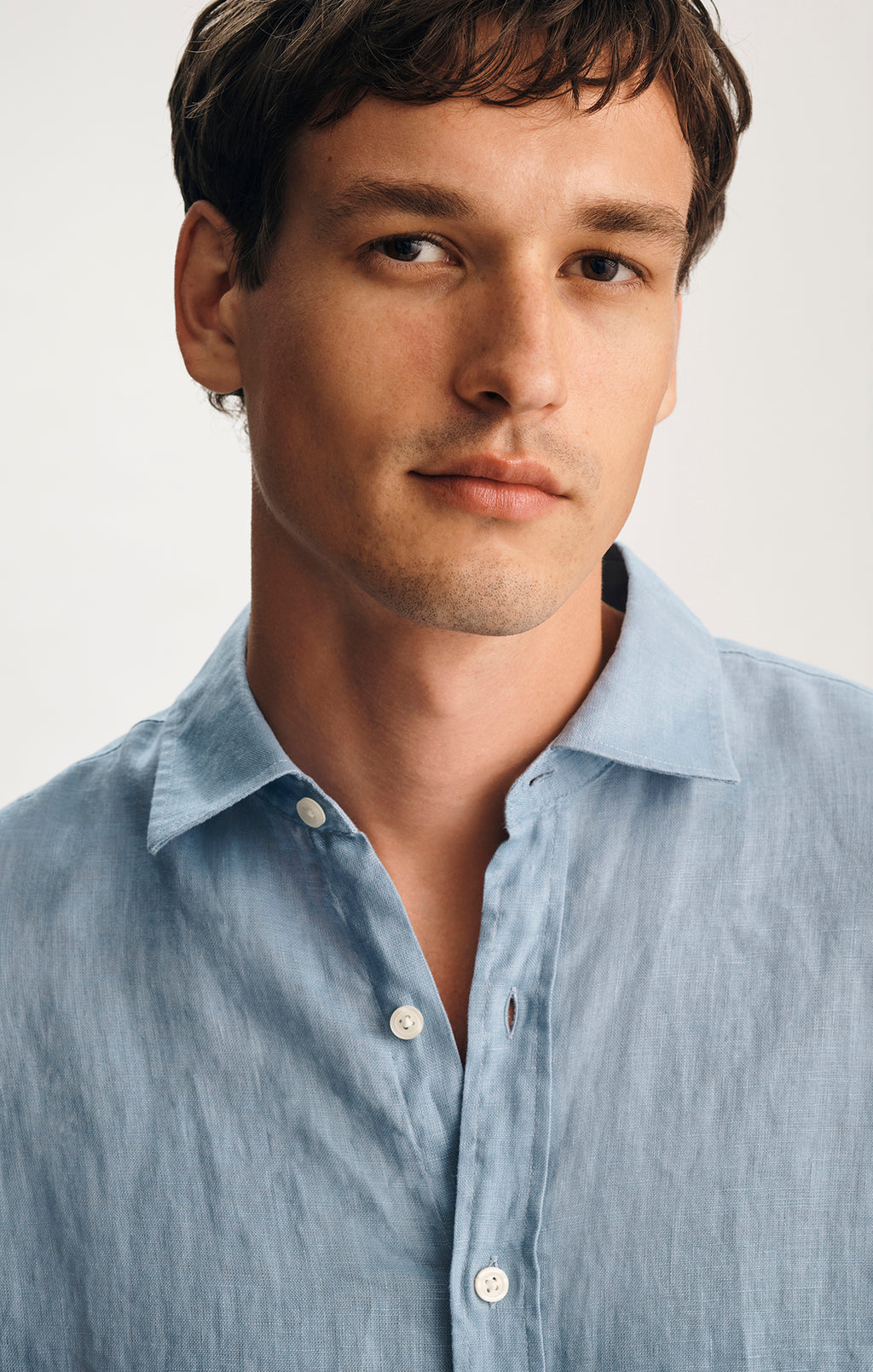 LINEN BUTTON-UP SHIRT IN ALLURE - Mavi Jeans
