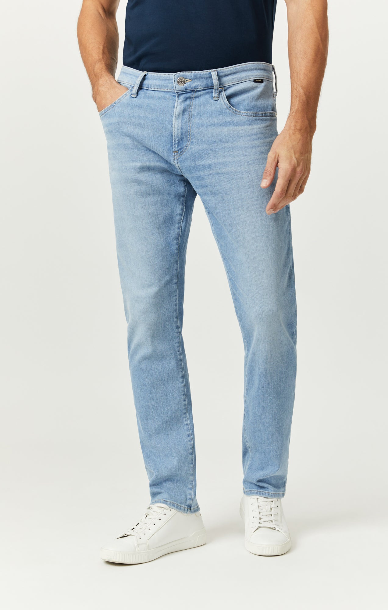 Men's Light Wash Slim Straight Jeans, Men's Bottoms