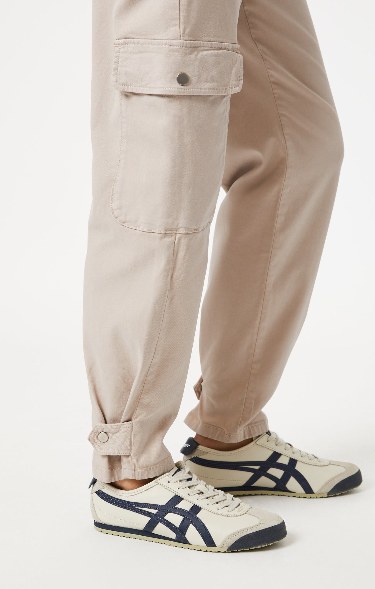 ELSIE CARGO PANTS IN SILVER GREY LUXE TWILL - Mavi Jeans