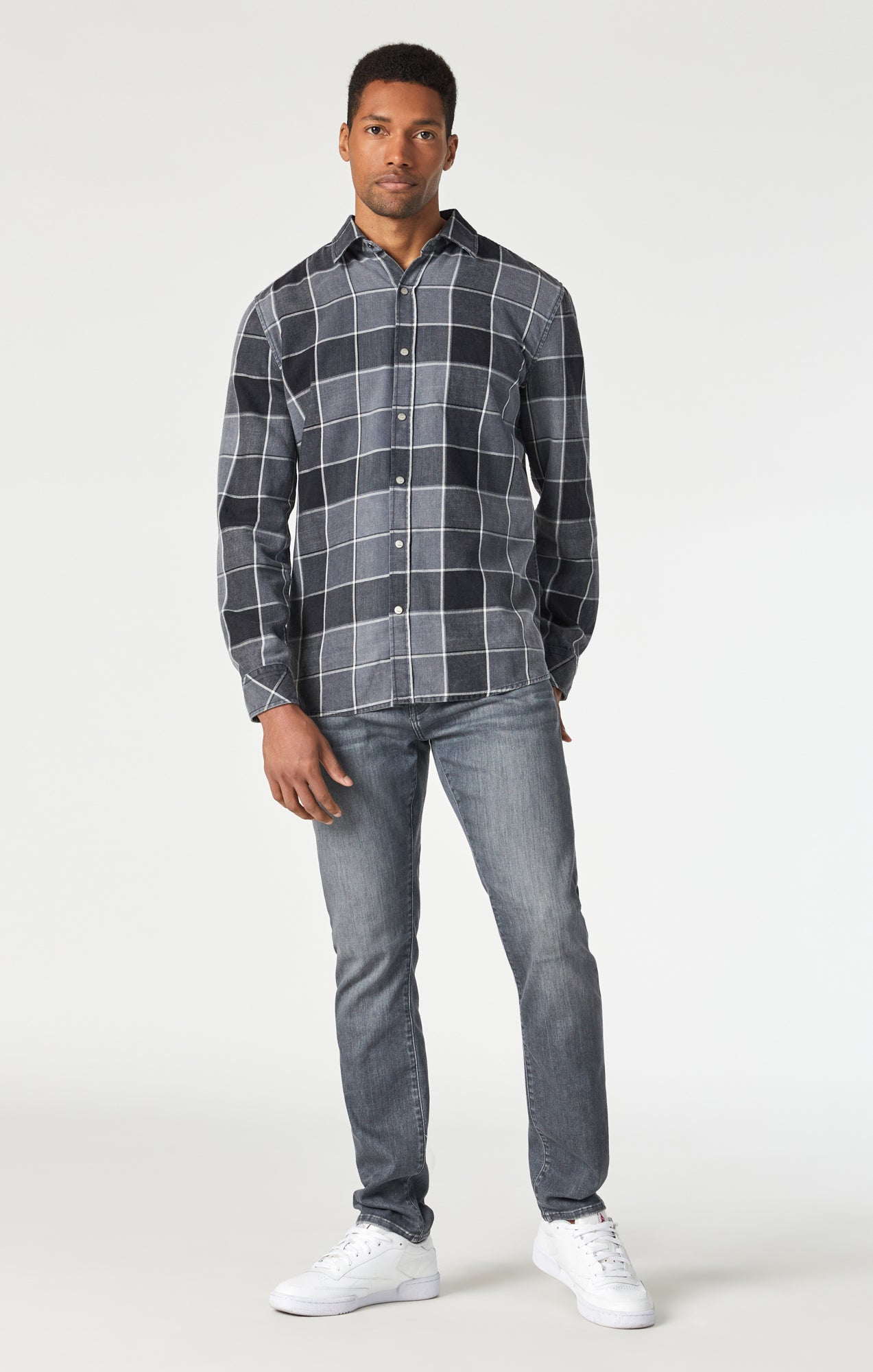 CHECK SHIRT IN BLACK INDIGO CHECK - Mavi Jeans