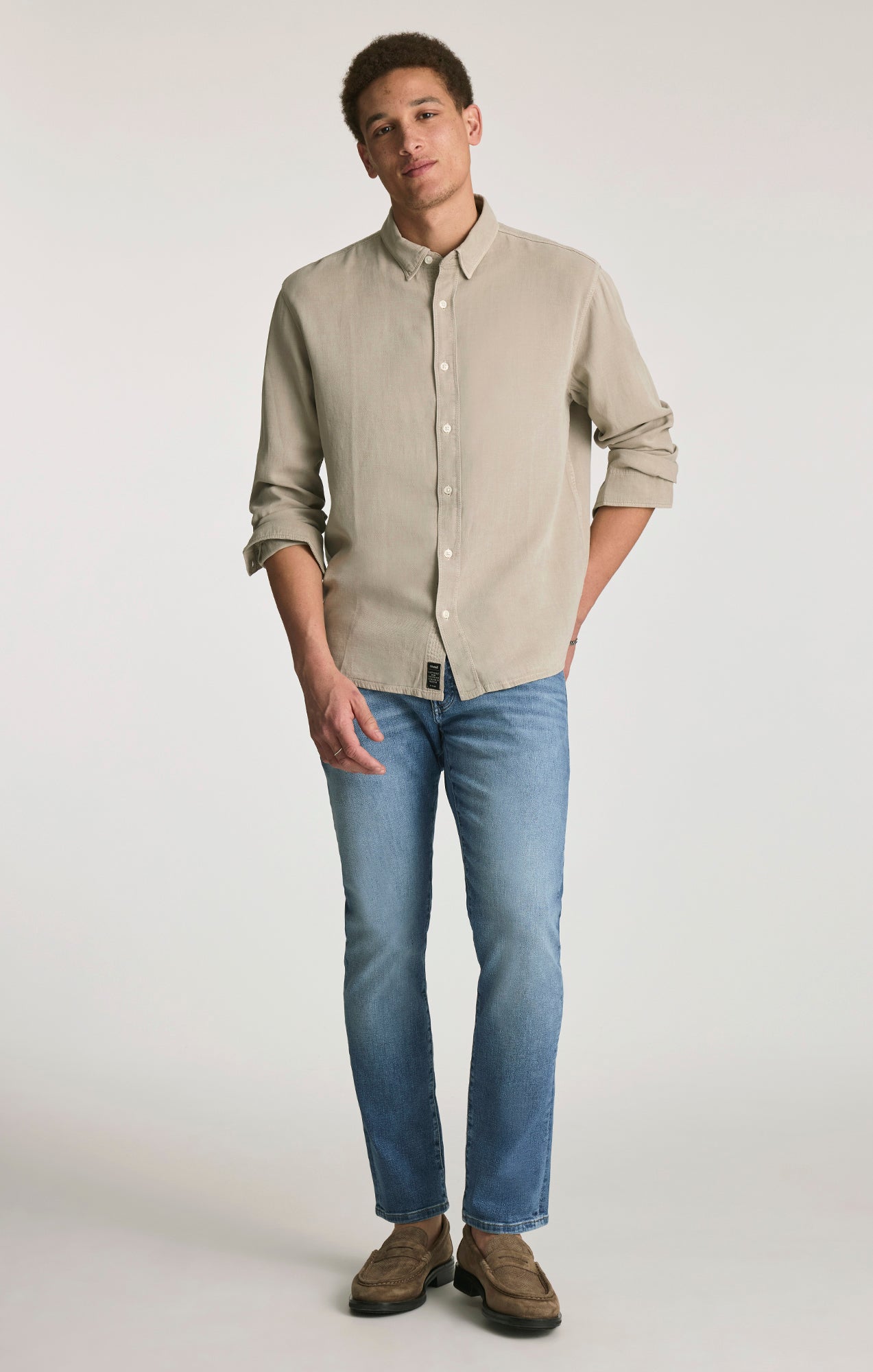 JAMBES DROITES MARCUS SLIM EN CUIR BROSSÉ CLASSIQUE VINTAGE LÉGER