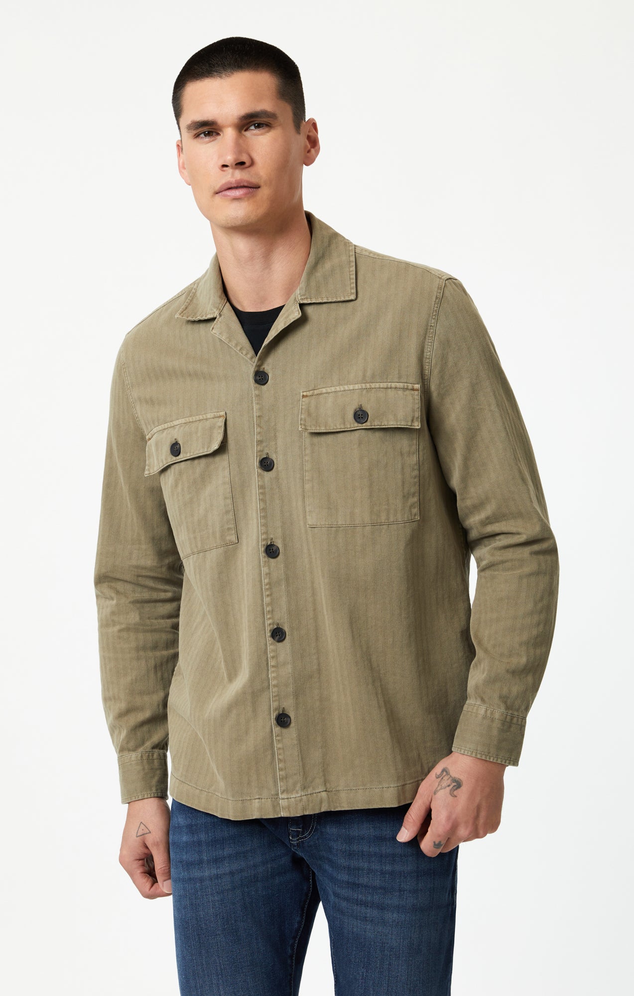DOUBLE POCKET OVERSHIRT IN MERMAID - Mavi Jeans