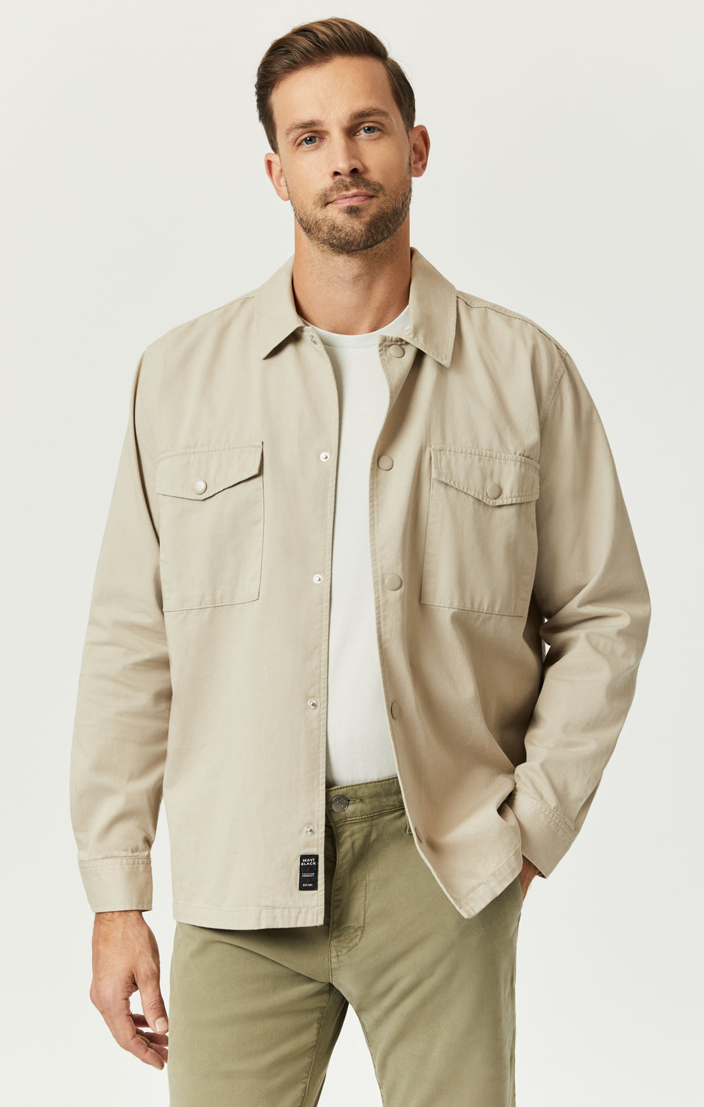 DOUBLE POCKET OVERSHIRT IN PURE CASHMERE - Mavi Jeans