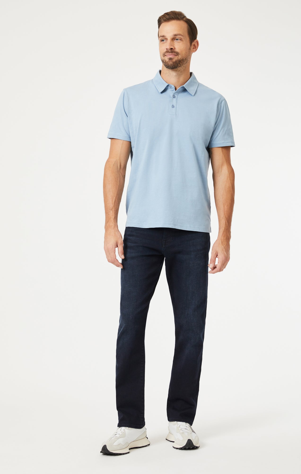 Denim polo men best sale